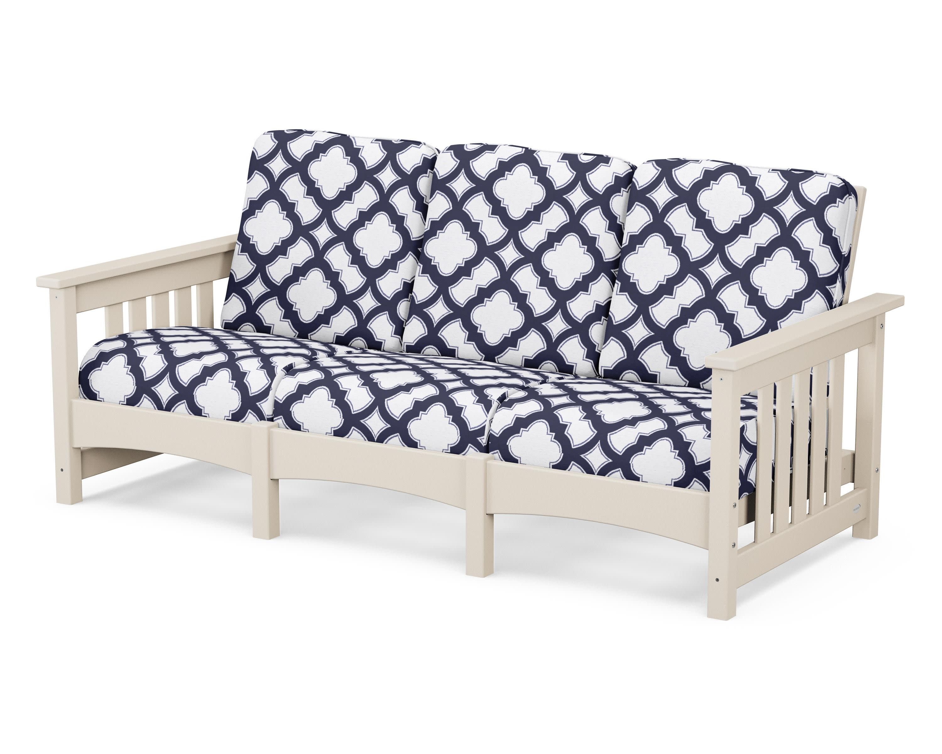 Club Mission Sofa in Sand / Trellis Navy
