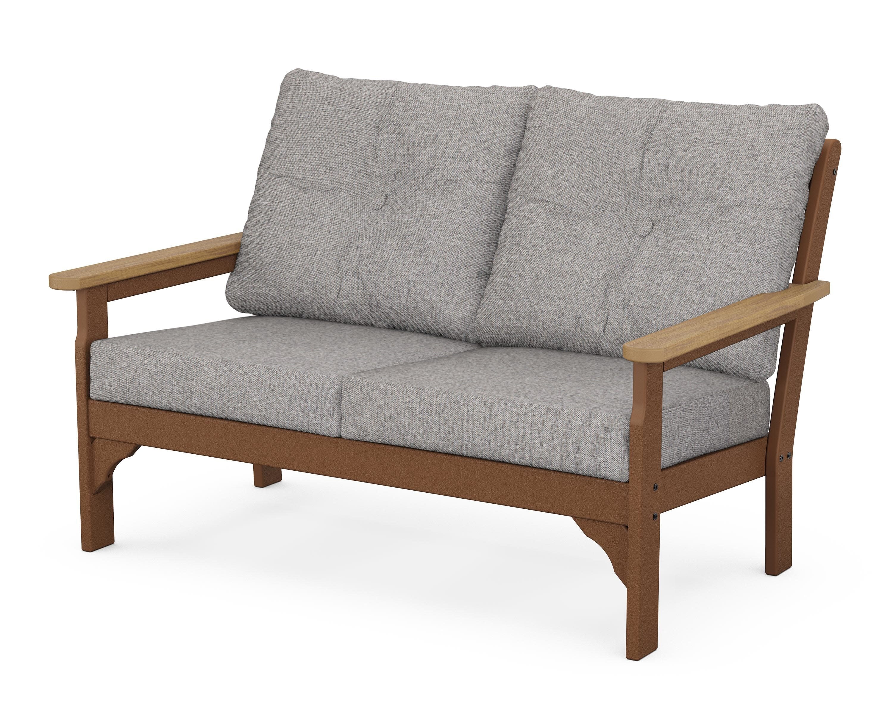 Vineyard Deep Seating Loveseat in Teak / Natural / Grey Mist