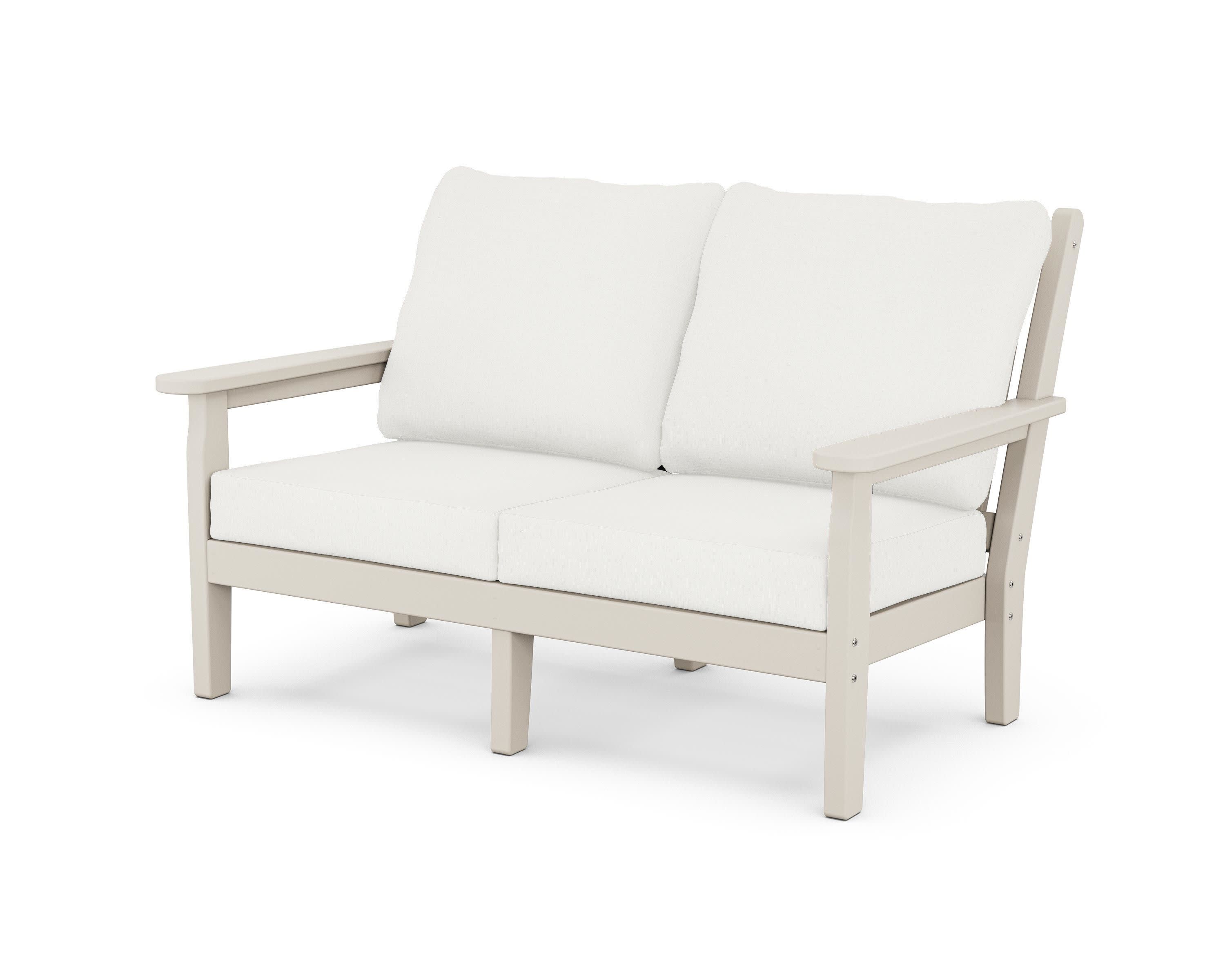 Chippendale Deep Seating Loveseat in Sand / Natural Linen