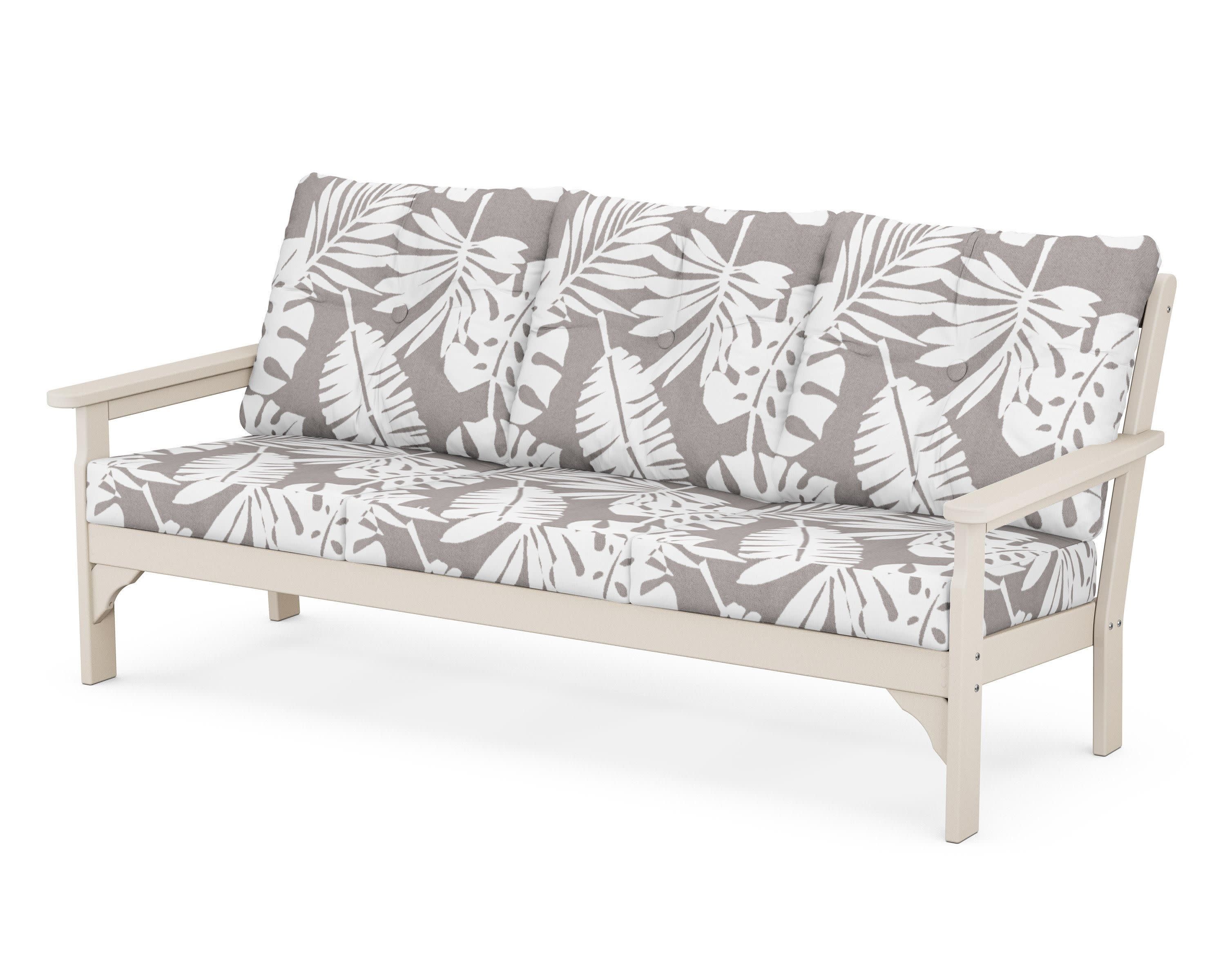 Vineyard Deep Seating Sofa in Sand / Leaf Grey Mist