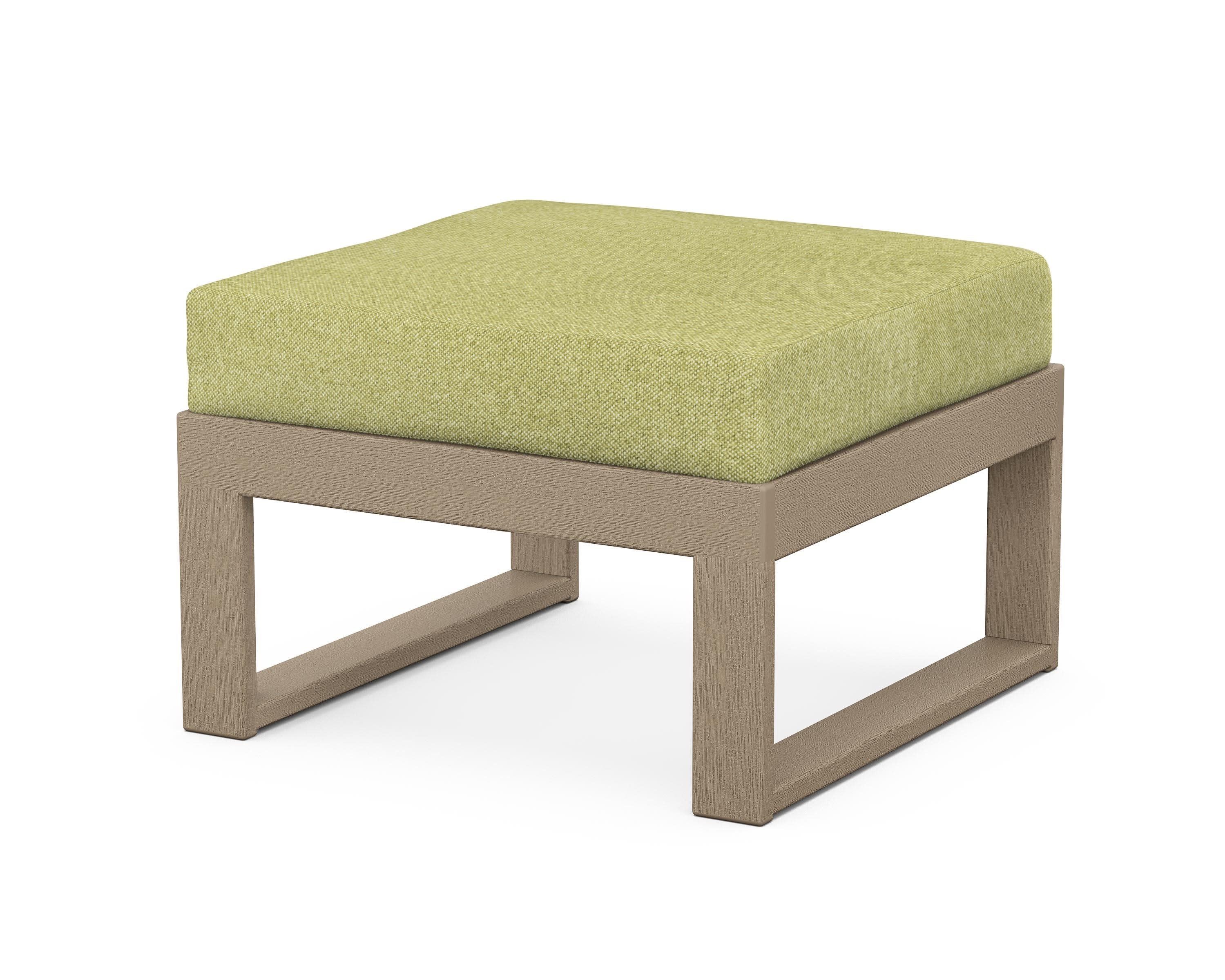 Modular Ottoman - Modern in Vintage Sahara / Chartreuse Boucle