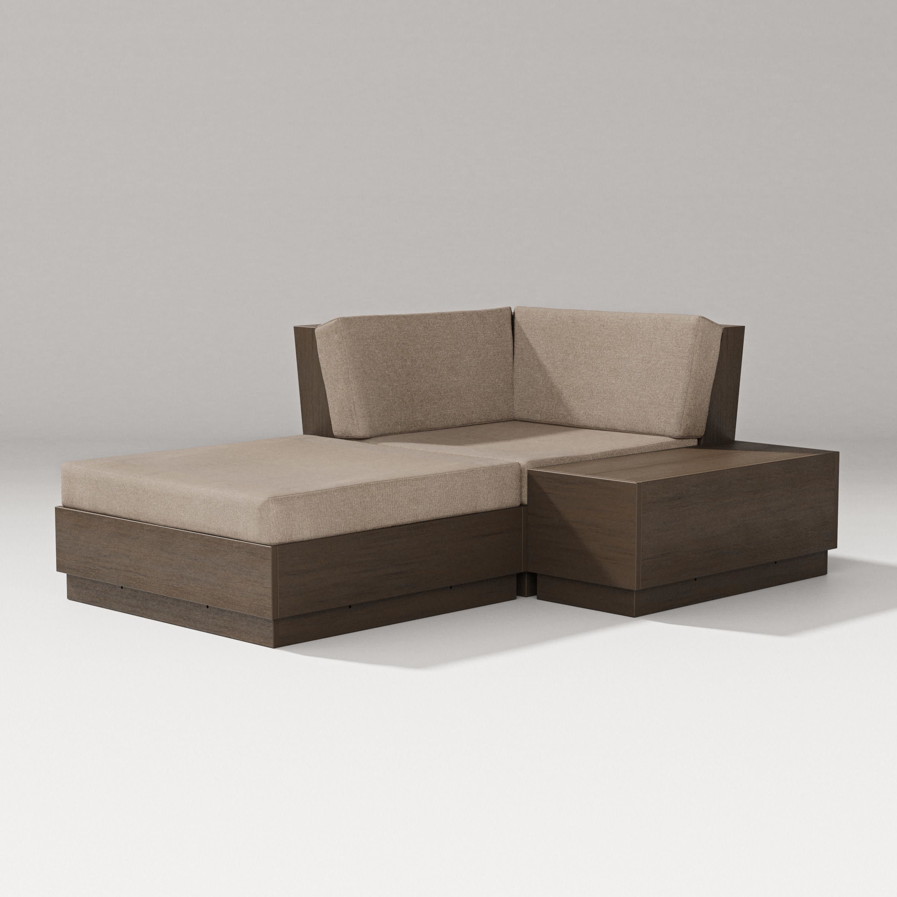 Elevate Corner Chaise in Kona / Spiced Burlap