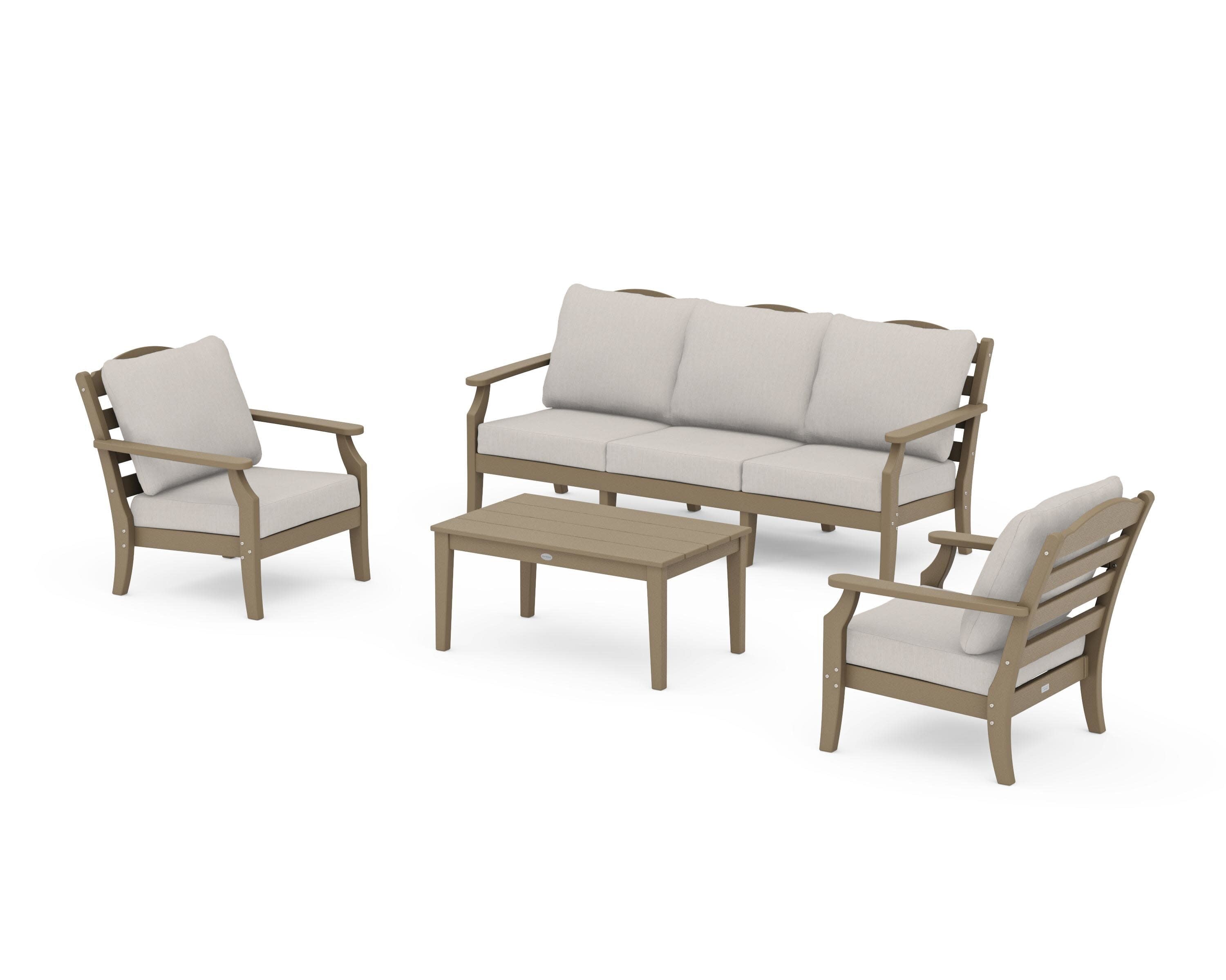 Savannah 4-Piece Deep Seating Set with Sofa in Vintage Sahara / Cast Ash