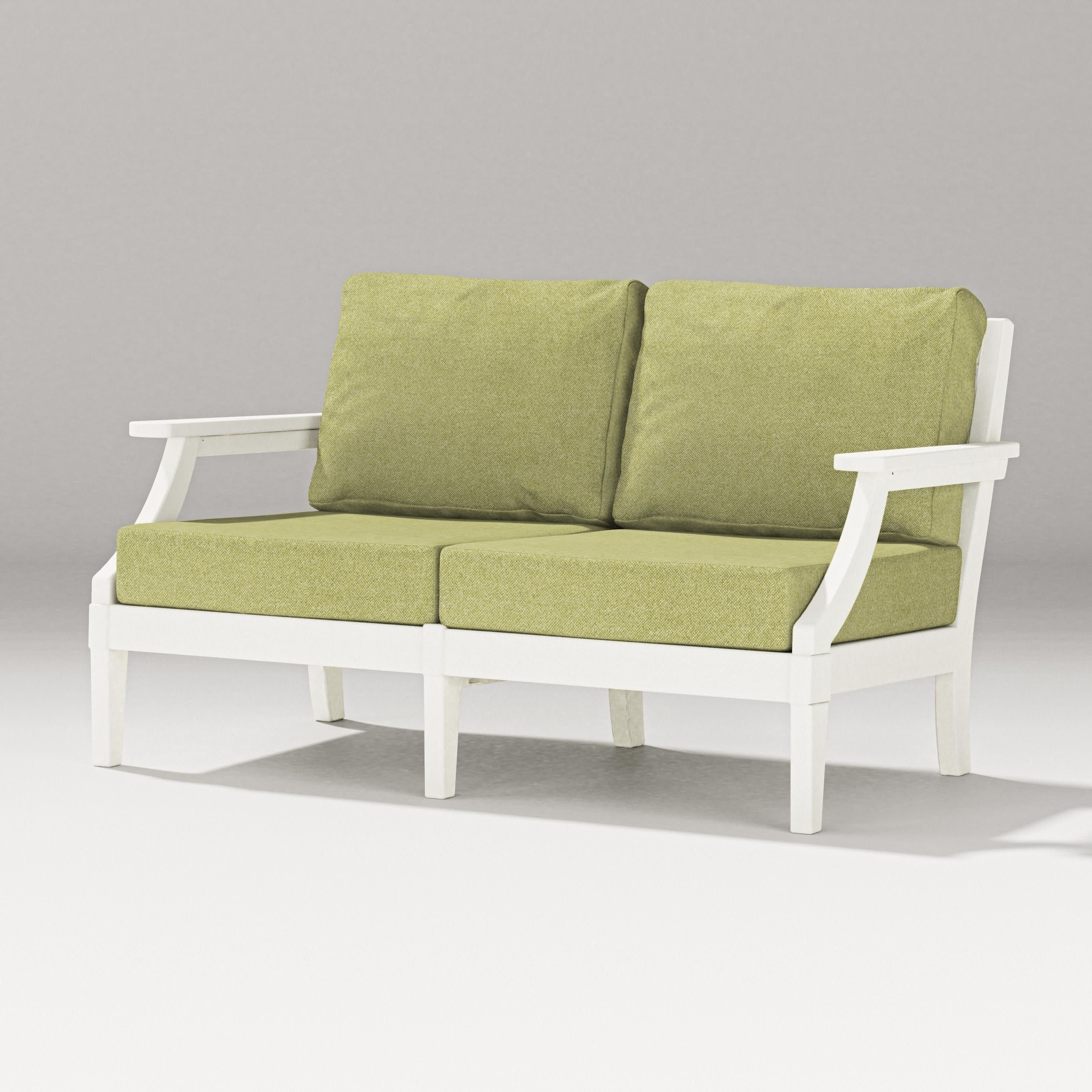 Estate Loveseat in Vintage White / Chartreuse Boucle