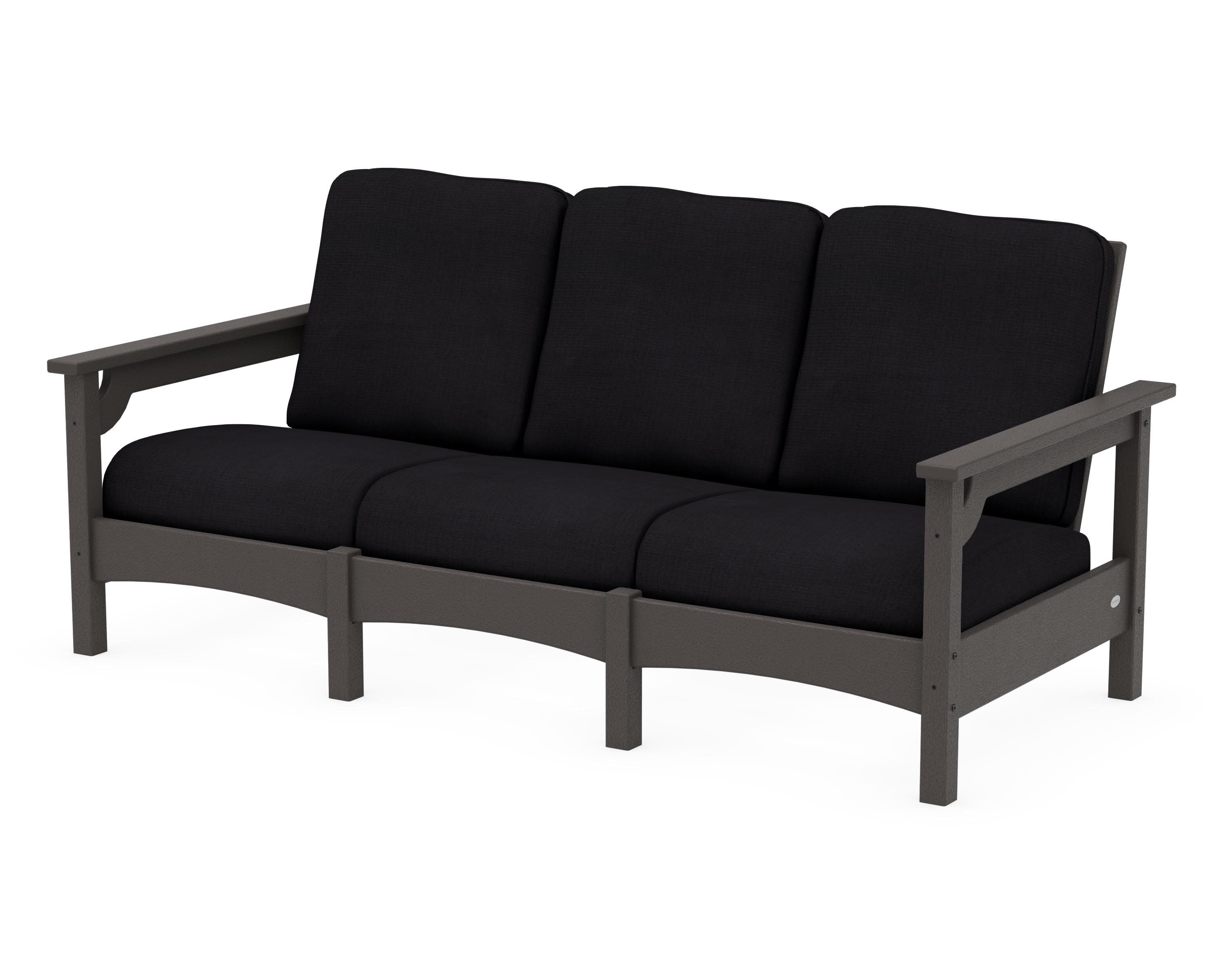 Club Sofa in Vintage Coffee / Midnight Linen