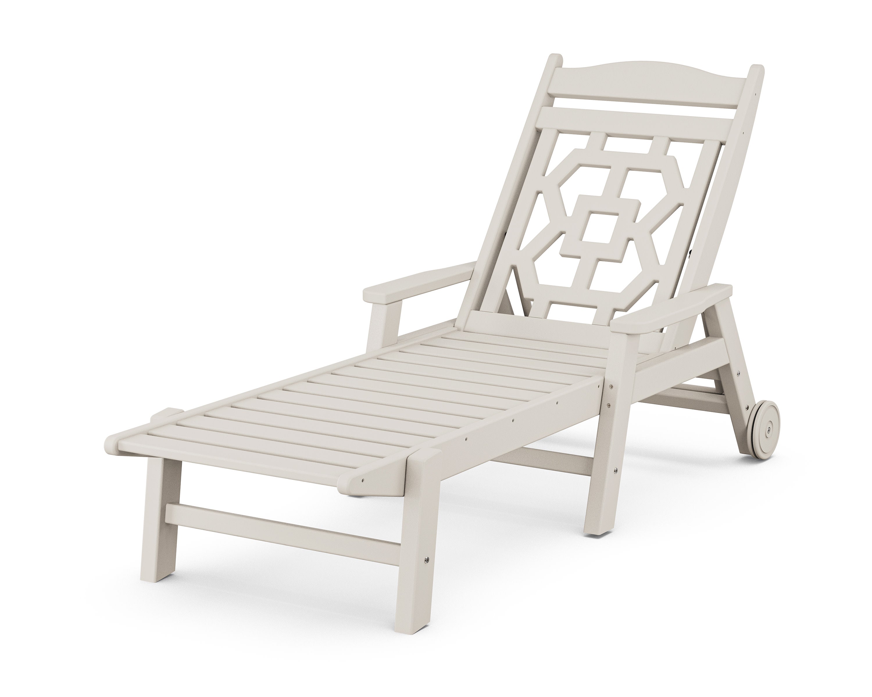 Chinoiserie Chaise Lounge in Sand