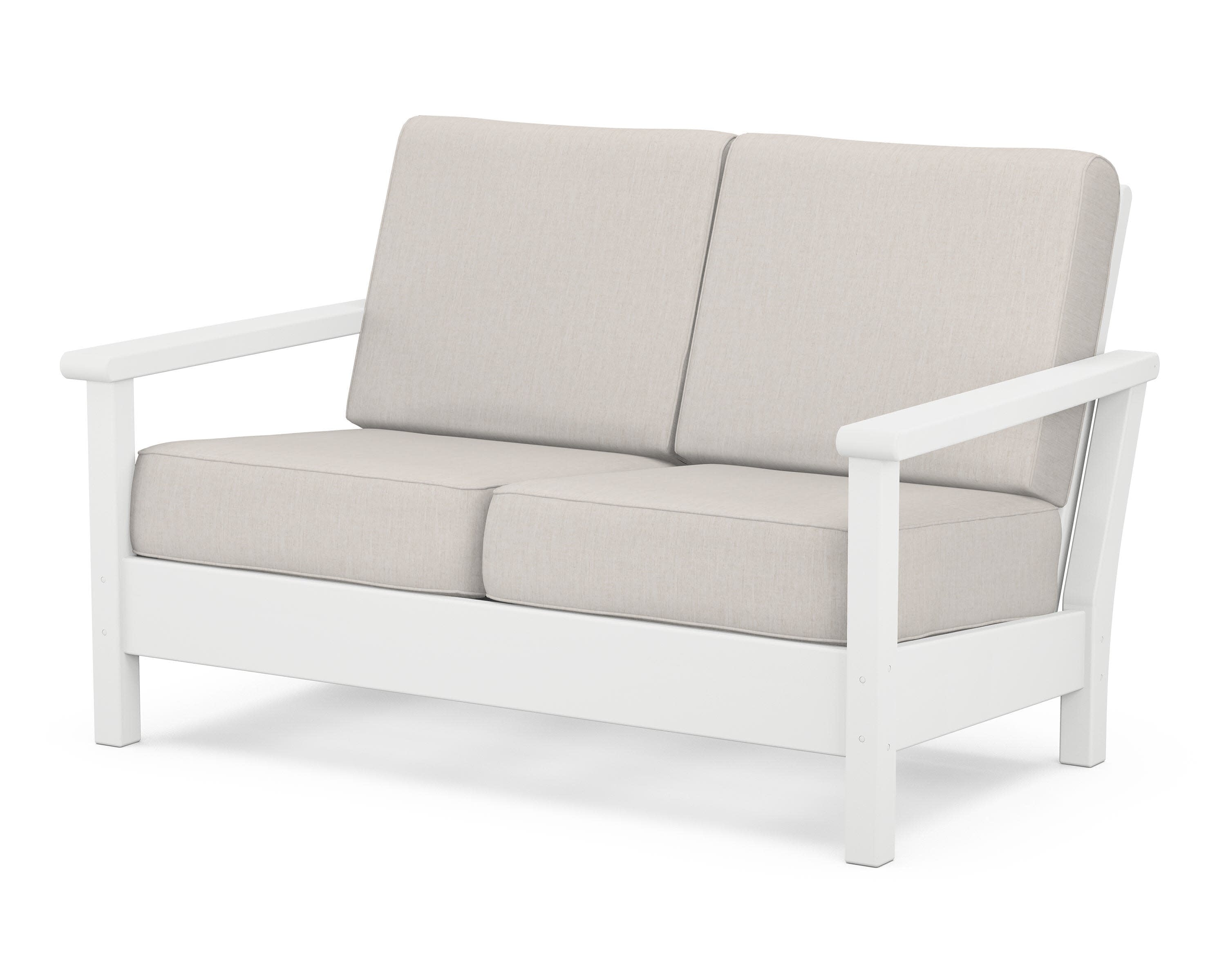 Harbour Deep Seating Loveseat in White / Cast Ash