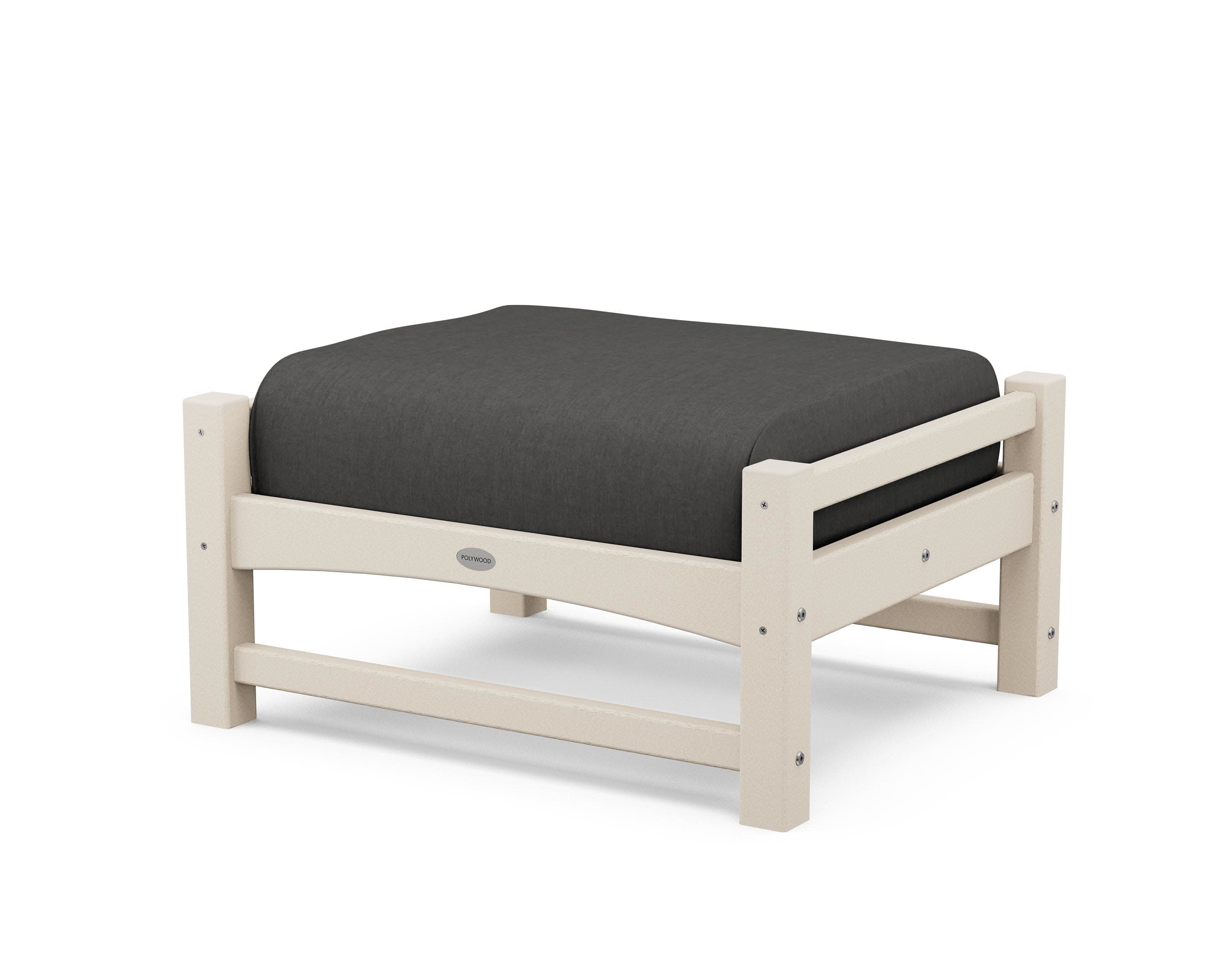 Club Ottoman in Sand / Spectrum Carbon
