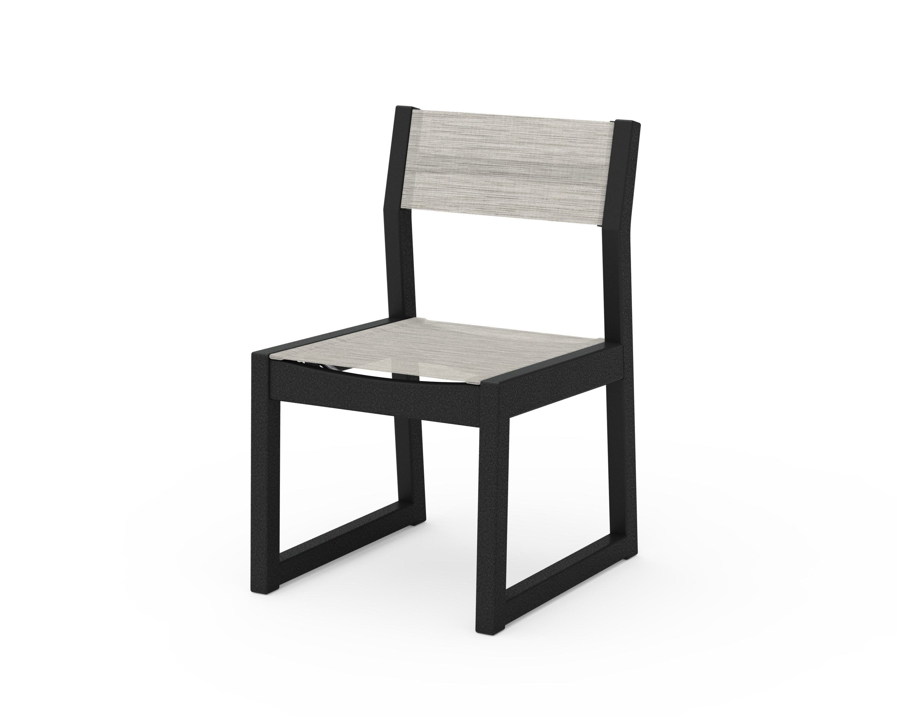 EDGE Sling Dining Side Chair in Black / Birch Sling