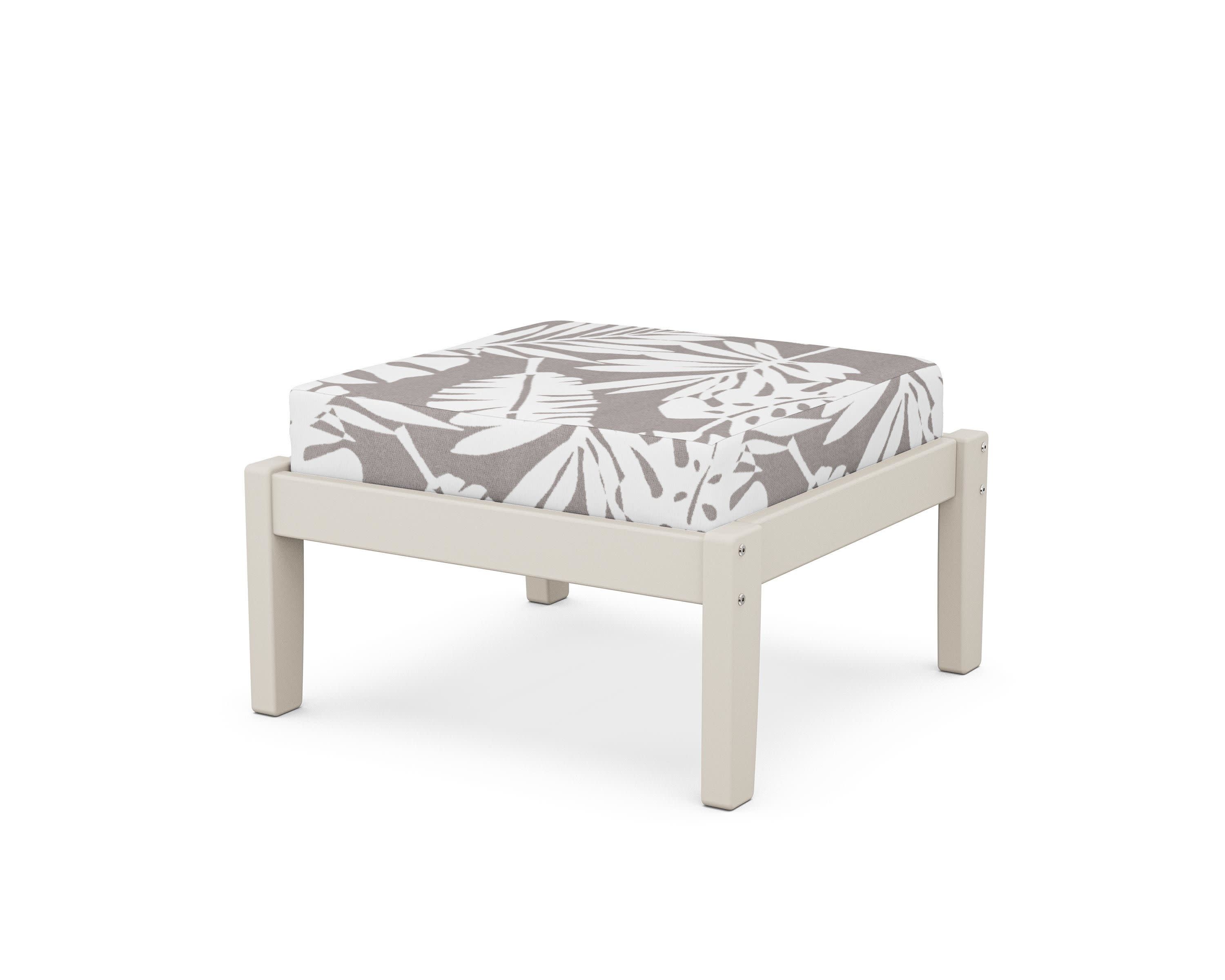 Deep Seating Ottoman in Sand / Leaf Grey Mist