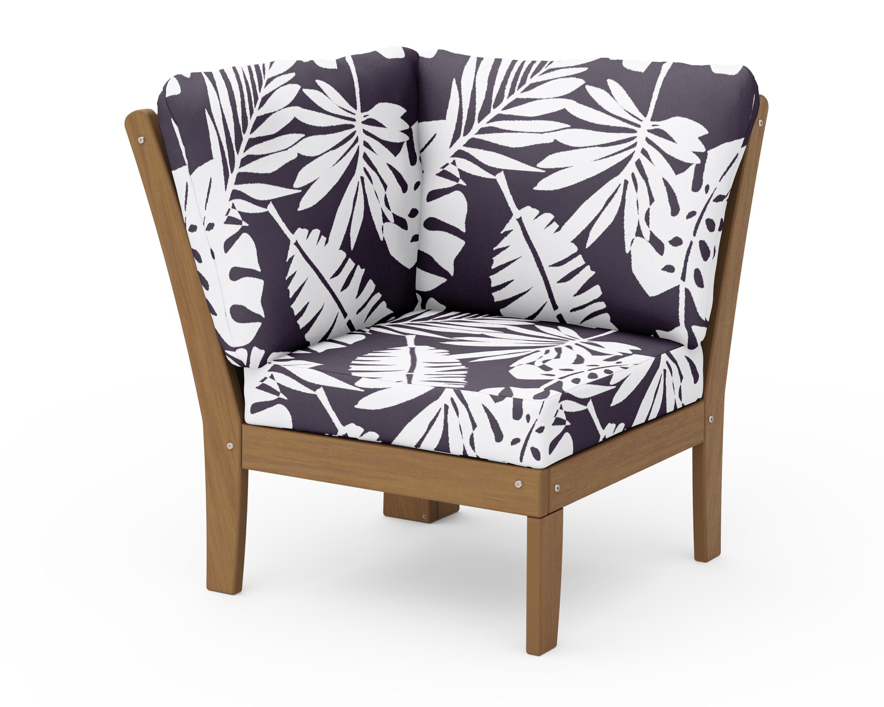 Braxton Modular Corner Chair in Natural / Leaf Navy