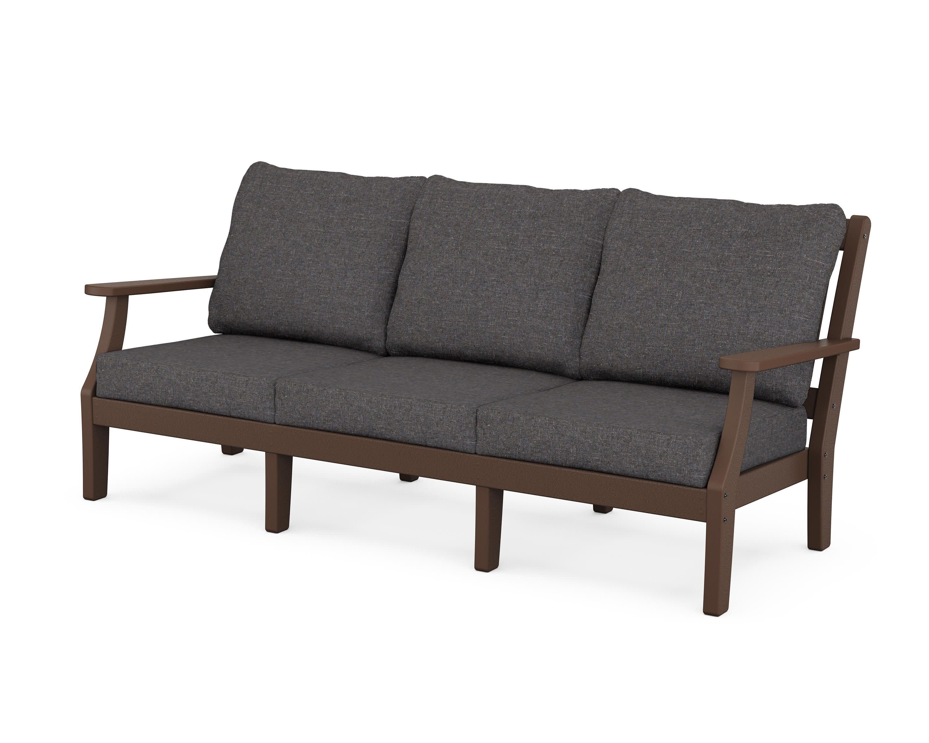 Chinoiserie Deep Seating Sofa in Mahogany / Ash Charcoal