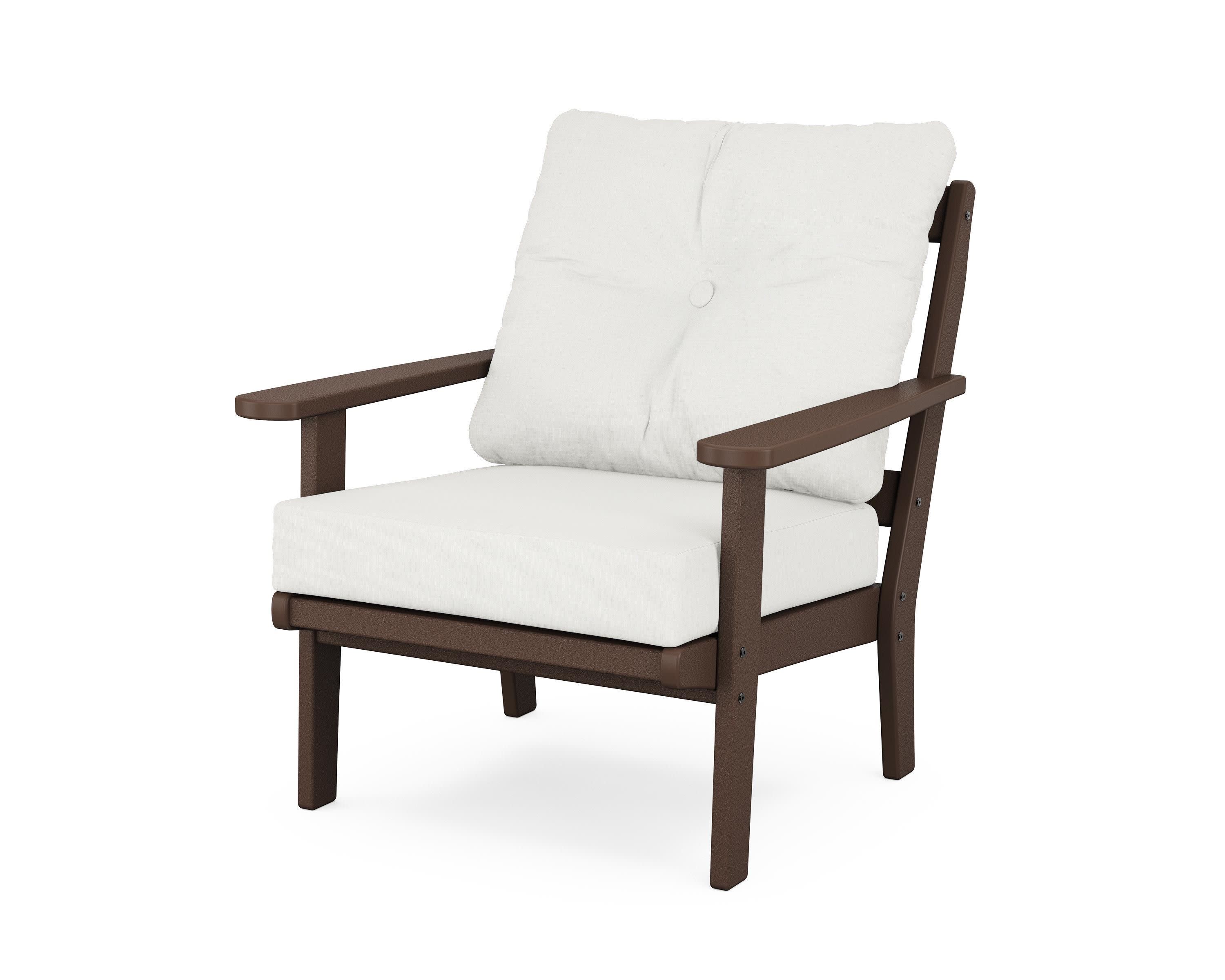 Mission Deep Seating Chair in Mahogany / Natural Linen