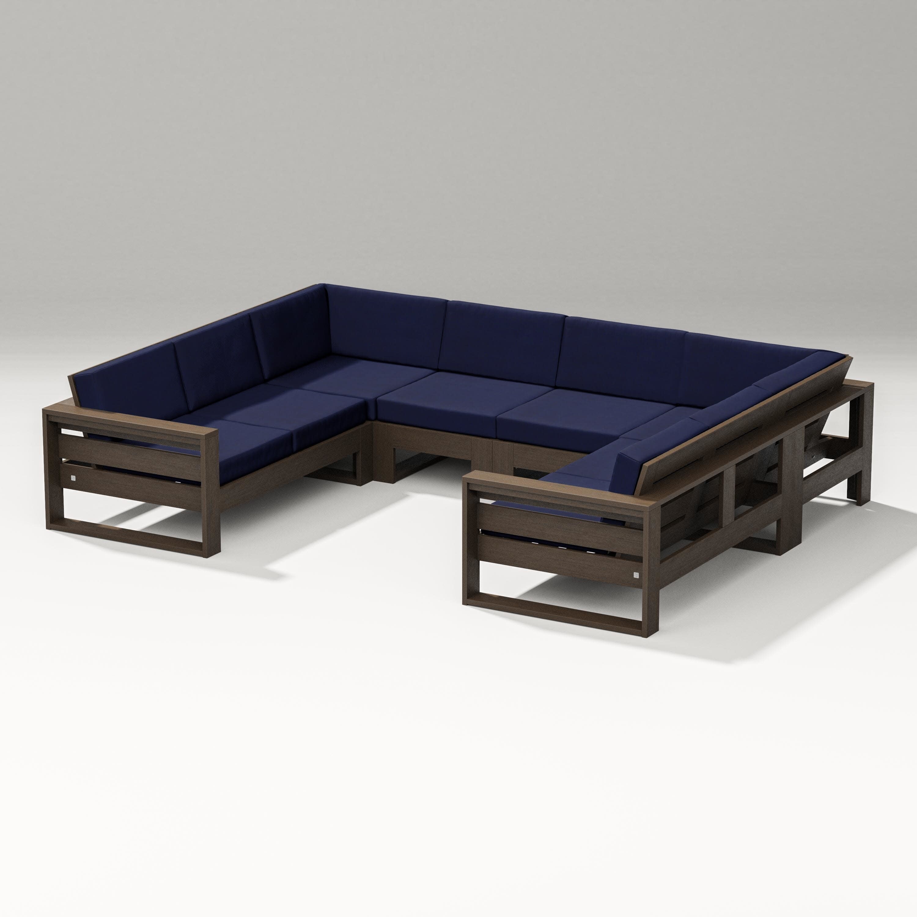 Latitude U-Shaped Sectional in Kona / Navy