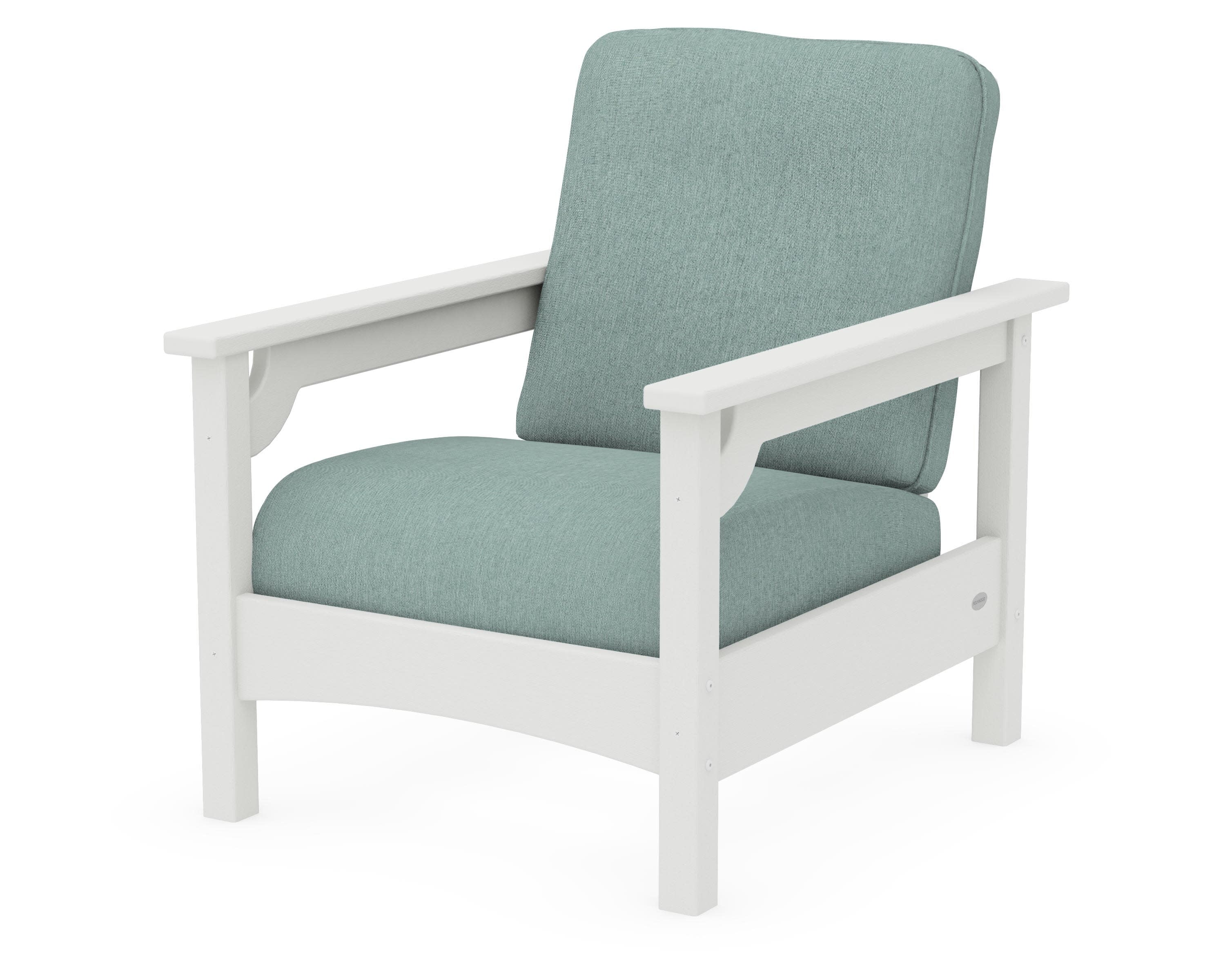 Club Chair in Vintage White / Glacier Spa