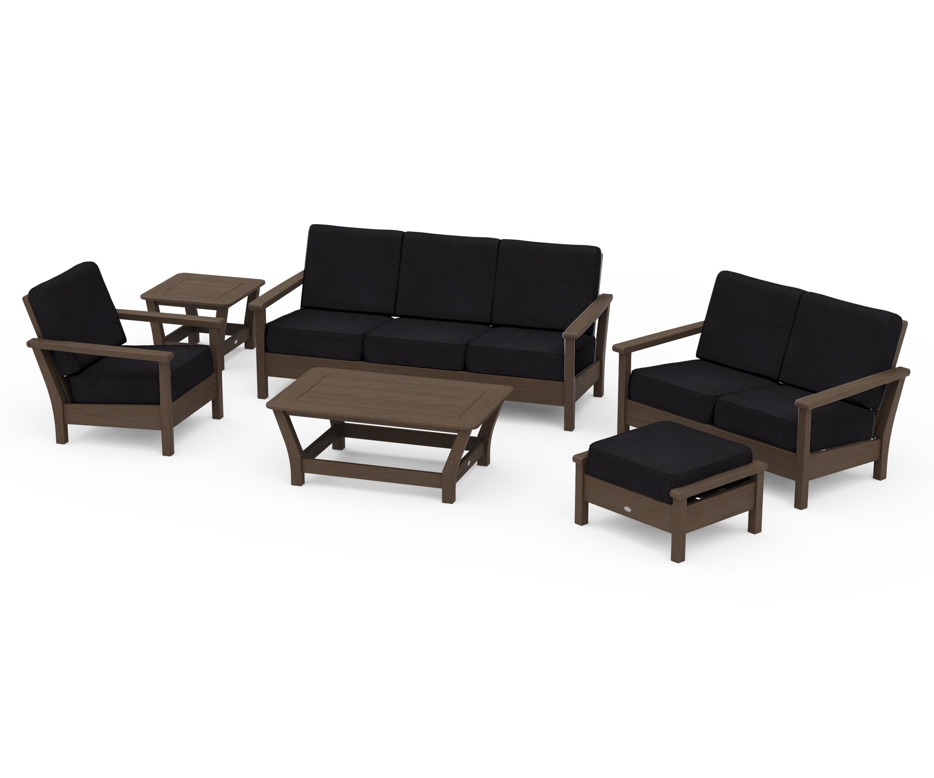 Harbour 6-Piece Outdoor Living Set in Kona / Midnight Linen