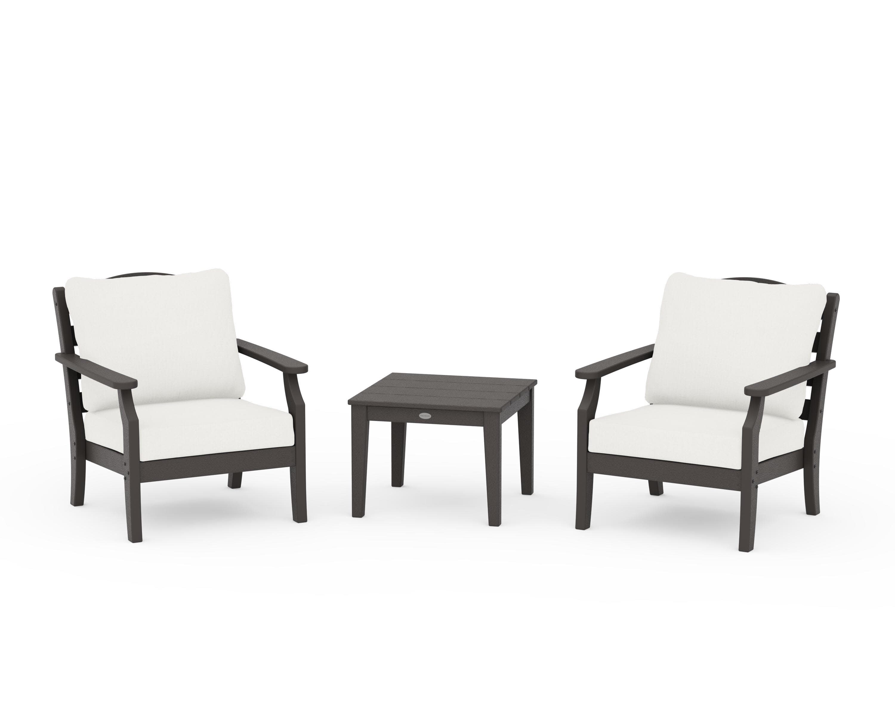 Savannah 3-Piece Deep Seating Set in Vintage Coffee / Natural Linen
