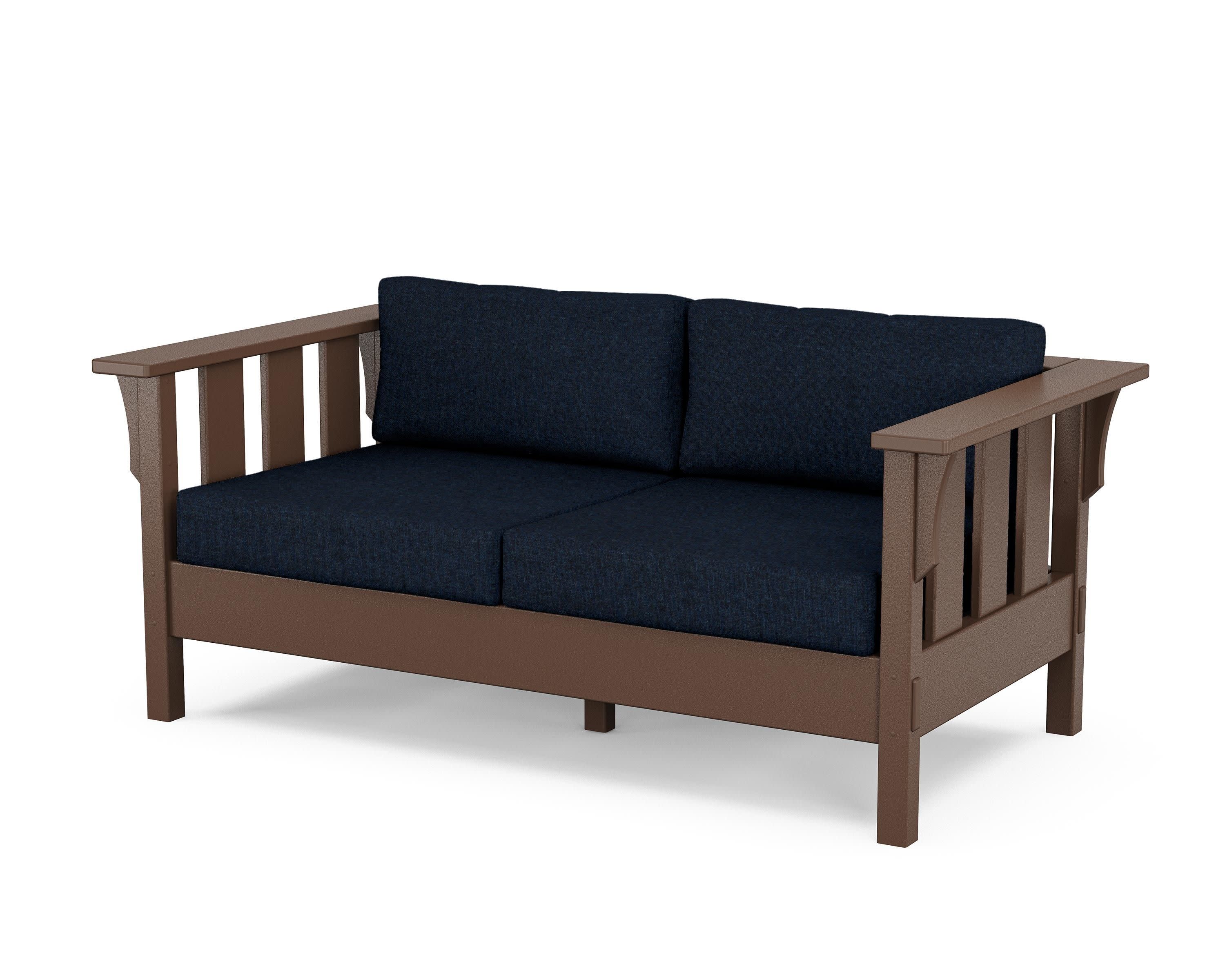 Acadia Deep Seating Loveseat in Mahogany / Marine Indigo