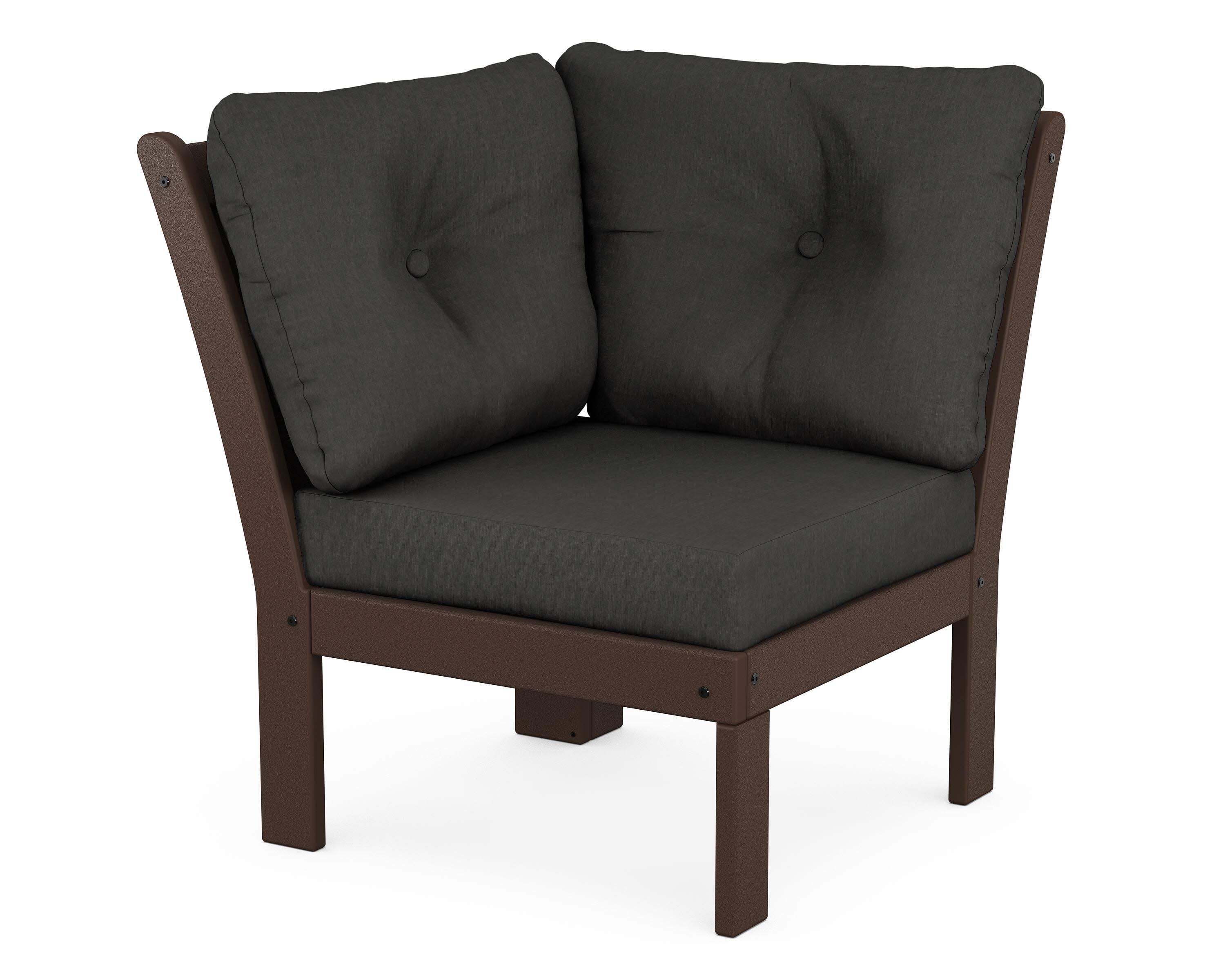 Vineyard Modular Corner Chair in Mahogany / Spectrum Carbon