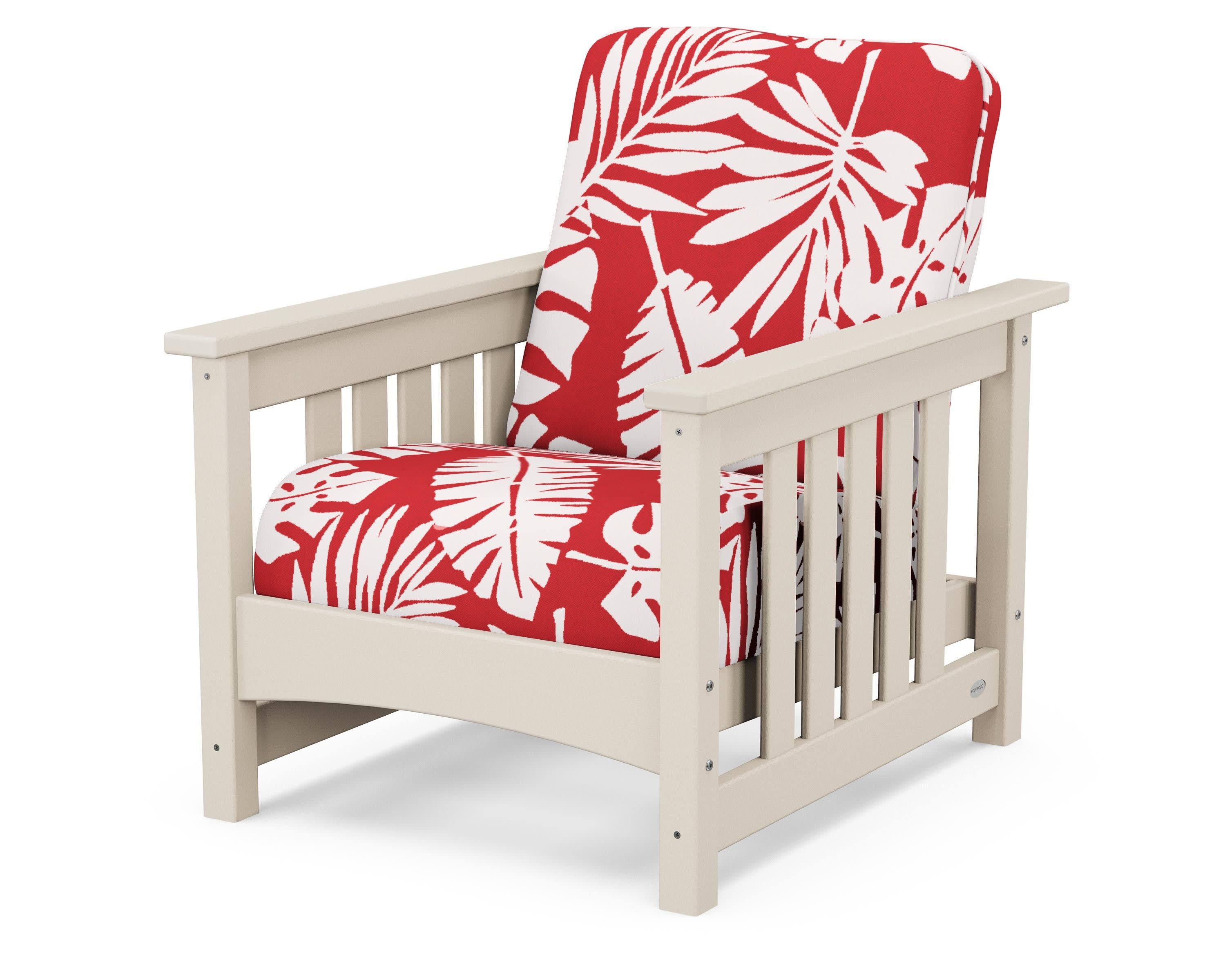 Club Mission Chair in Sand / Leaf Crimson
