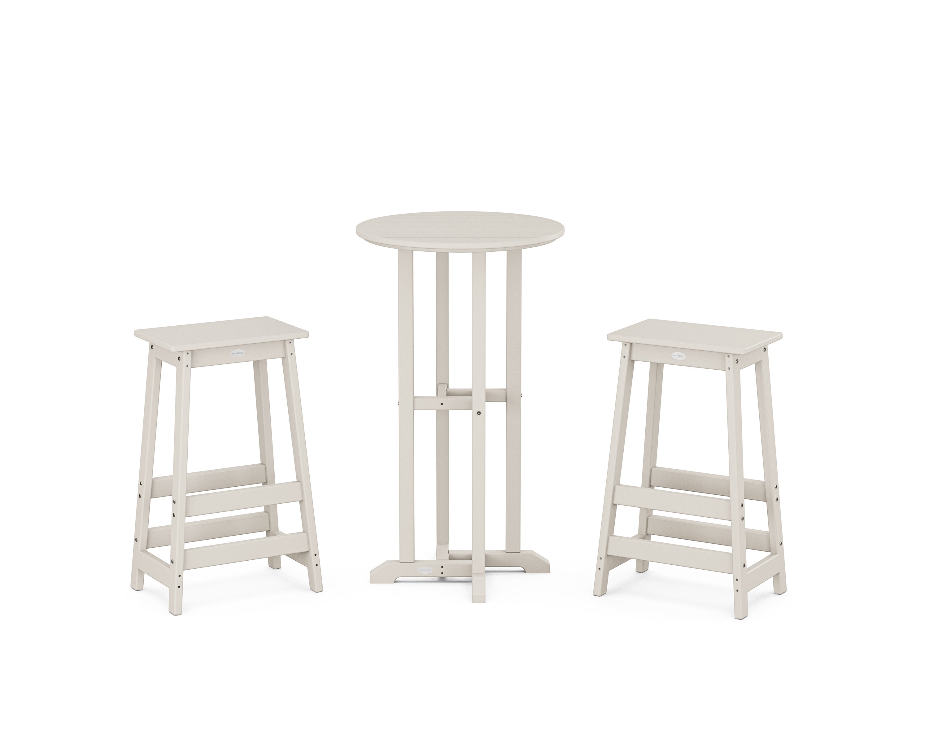 Modern Studio Bar Stool 3-Piece Bistro Set in Sand