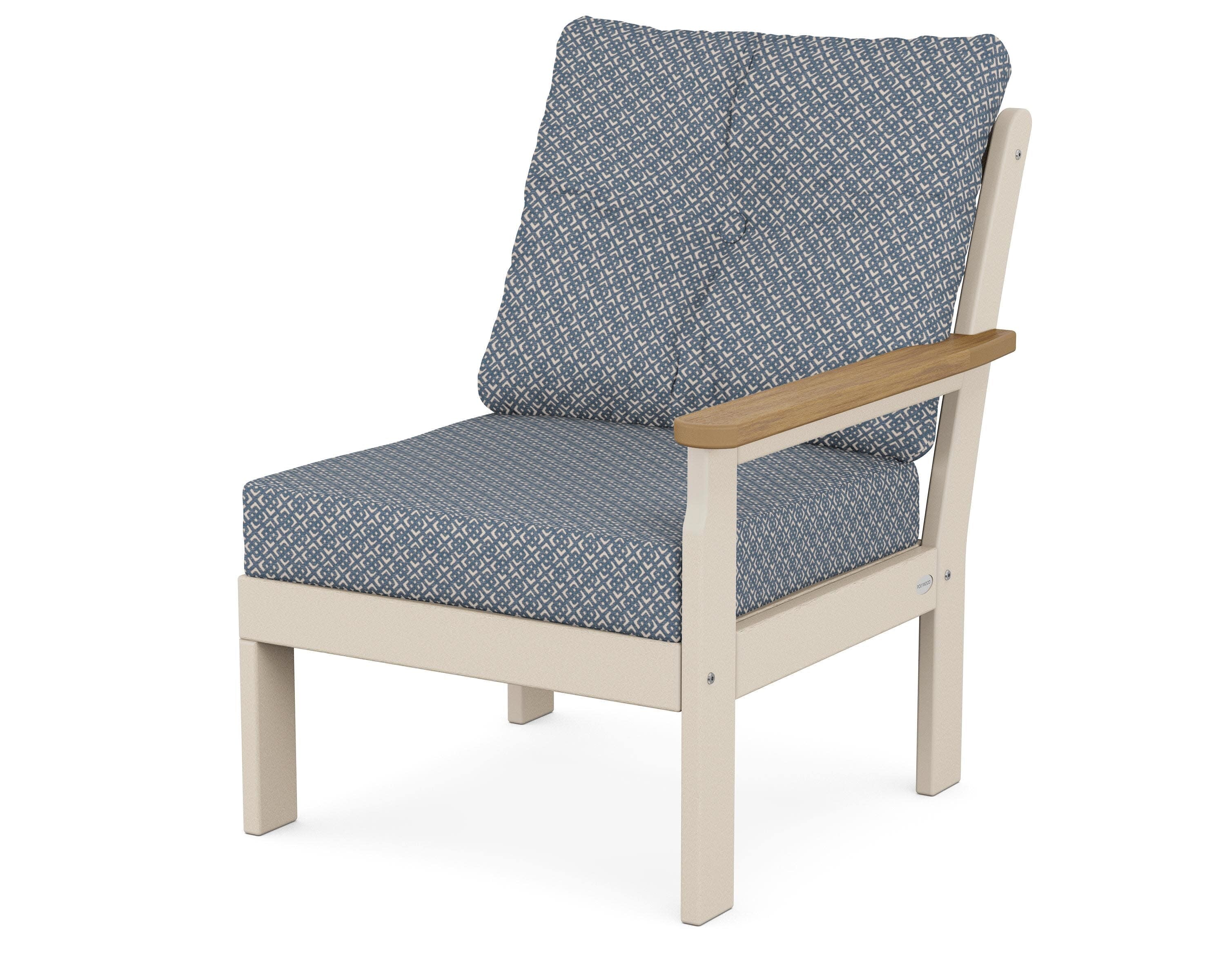 Vineyard Modular Right Arm Chair in Sand / Natural / Hopscotch