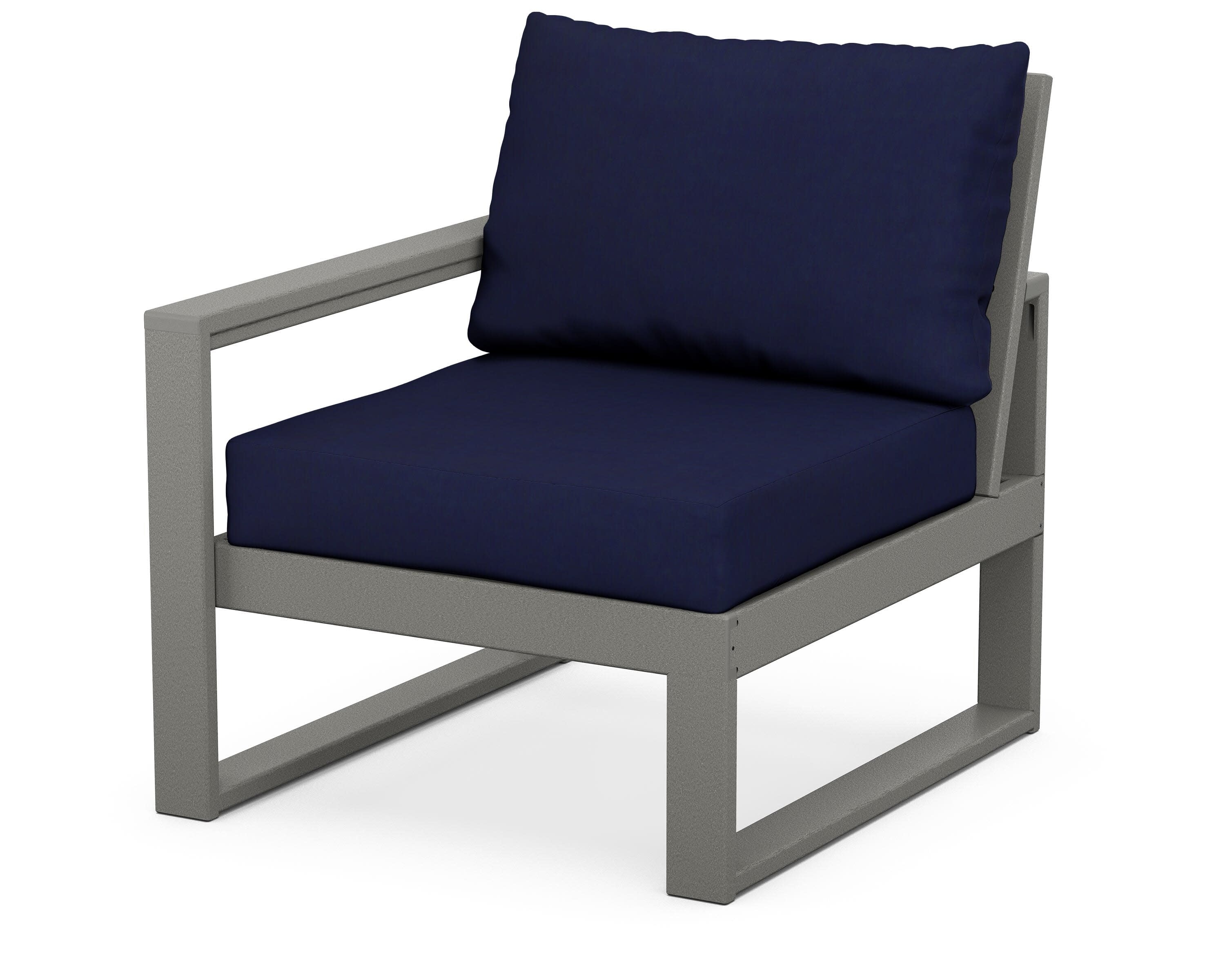 EDGE Modular Left Arm Chair in Slate Grey / Navy