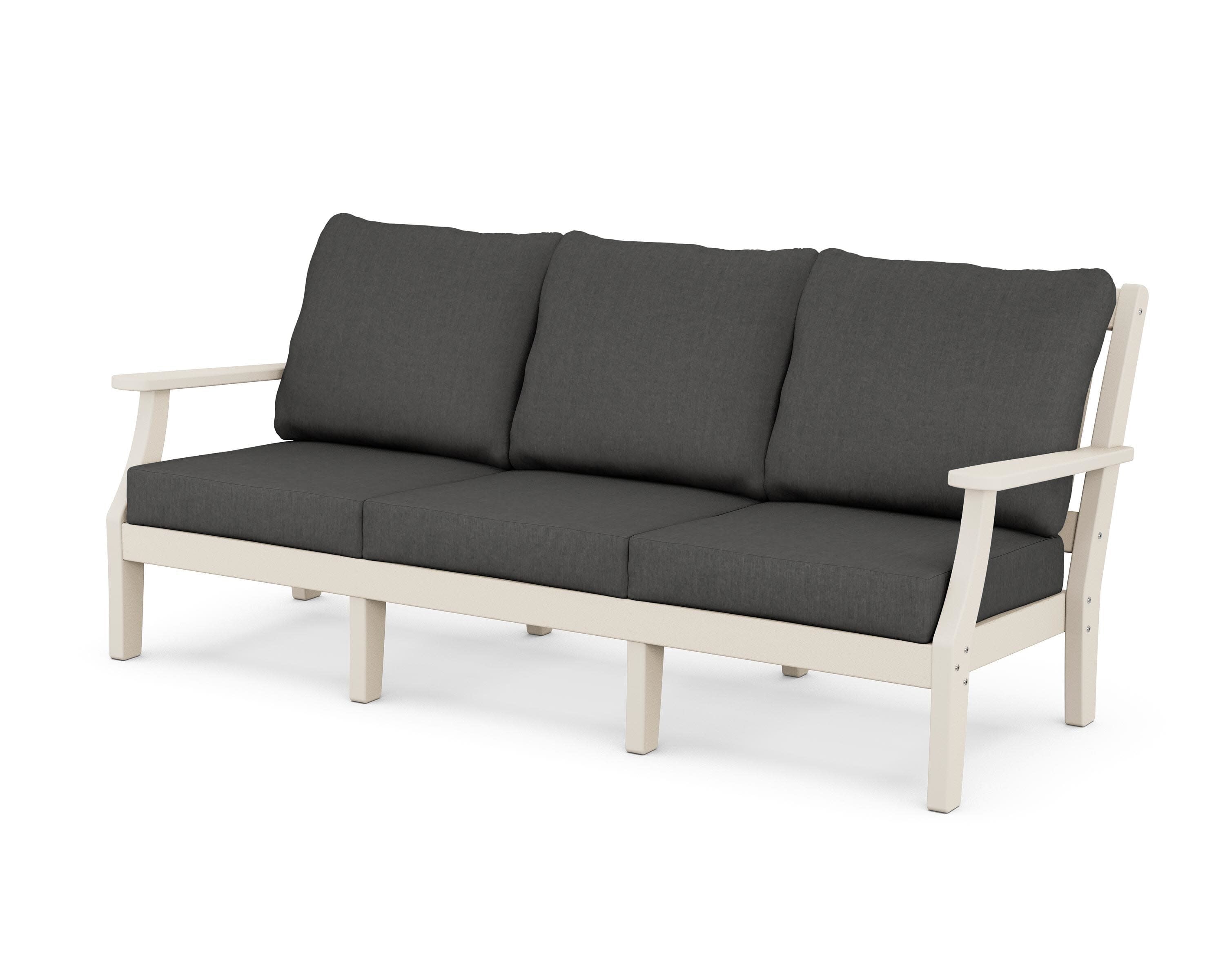 Chinoiserie Deep Seating Sofa in Sand / Spectrum Carbon