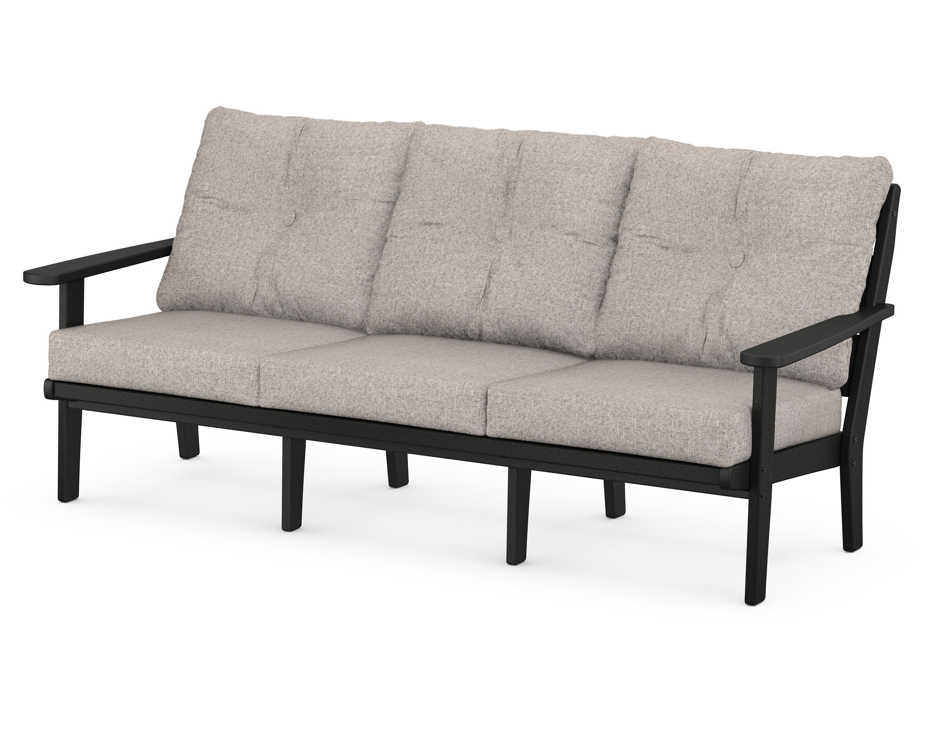 Lakeside Deep Seating Sofa in Black / Weathered Tweed