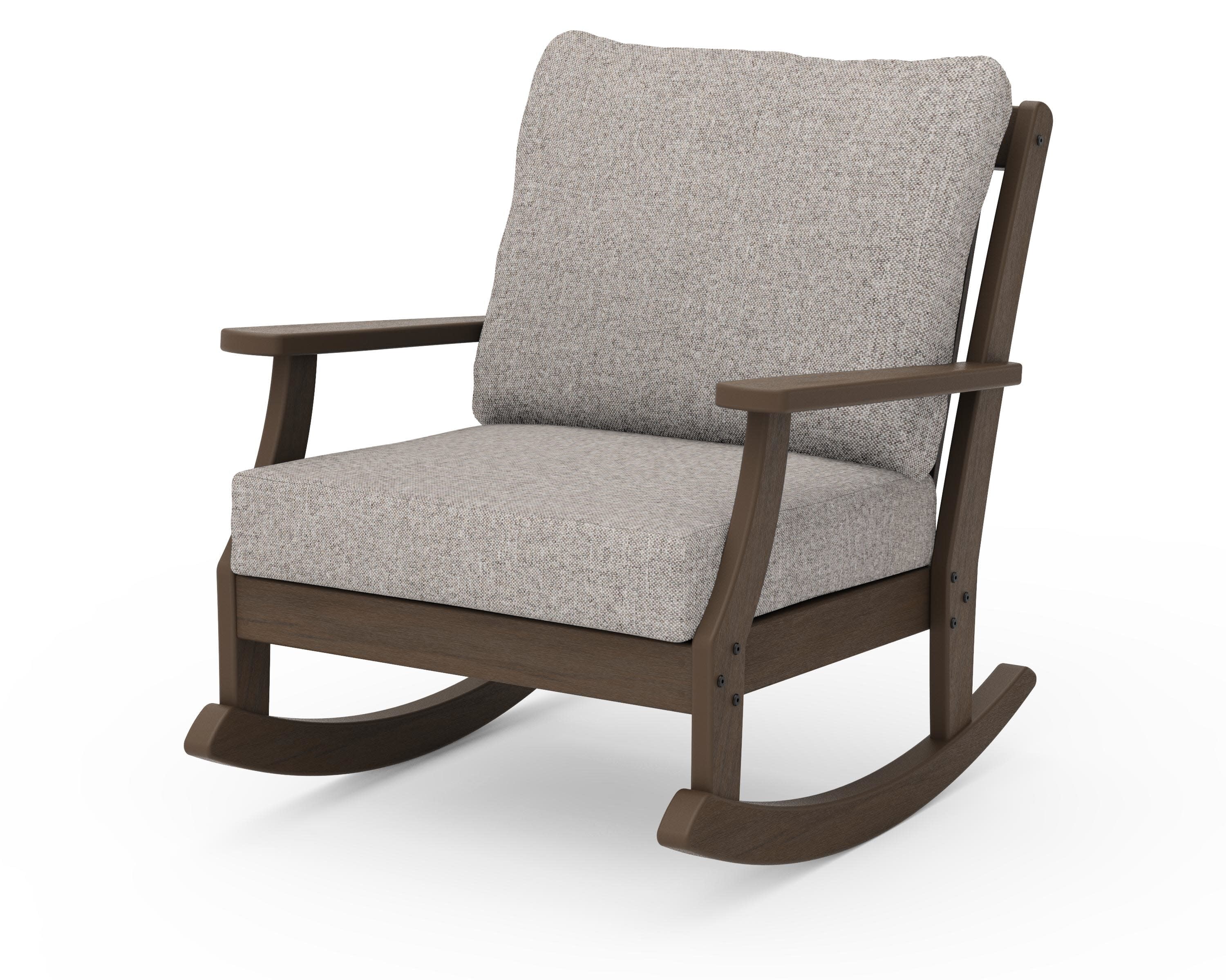 Braxton Deep Seating Rocking Chair in Kona / Weathered Tweed
