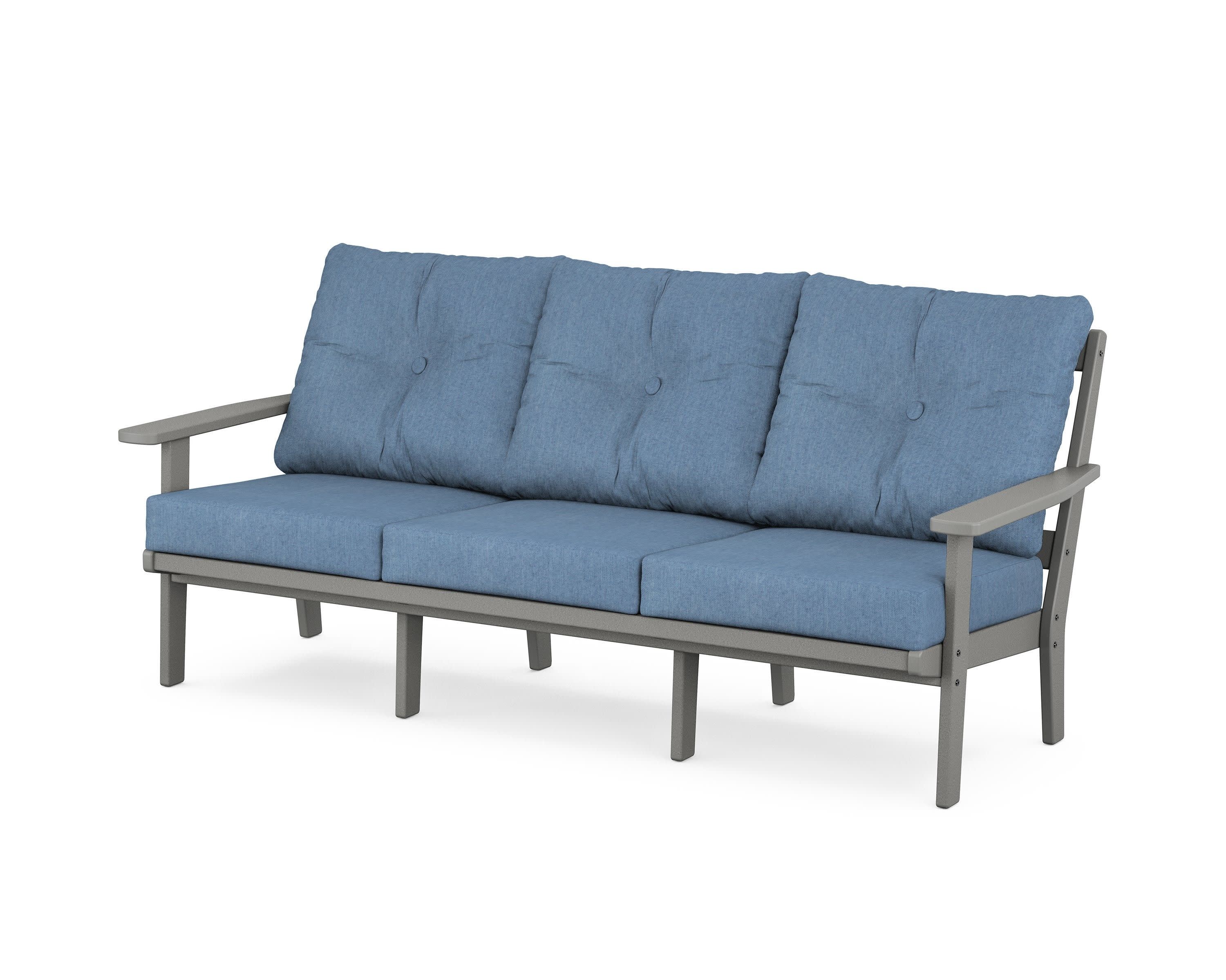 PrairieDeep Seating Sofa in Slate Grey / Sky Blue