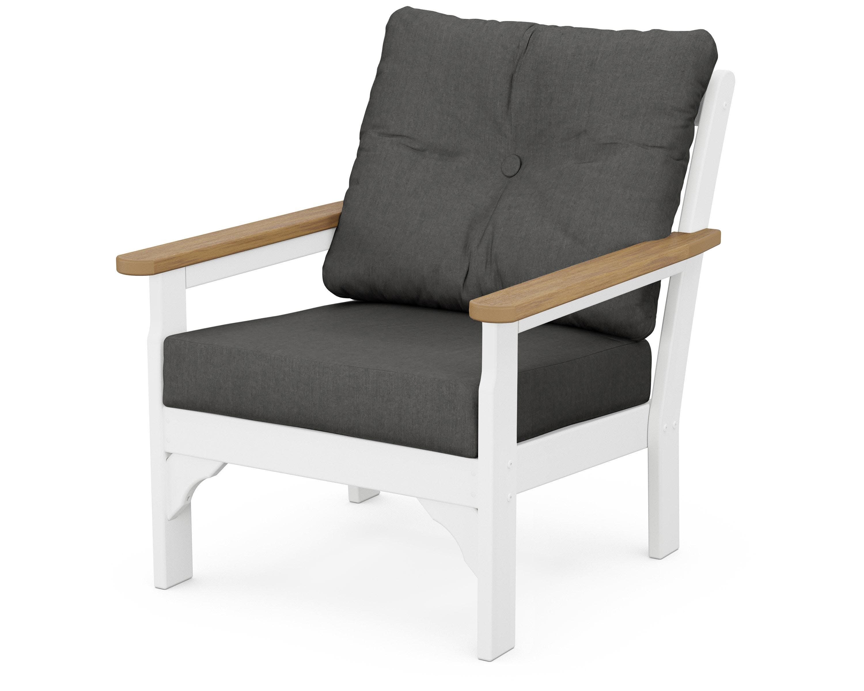 Vineyard Deep Seating Chair in White / Natural / Spectrum Carbon