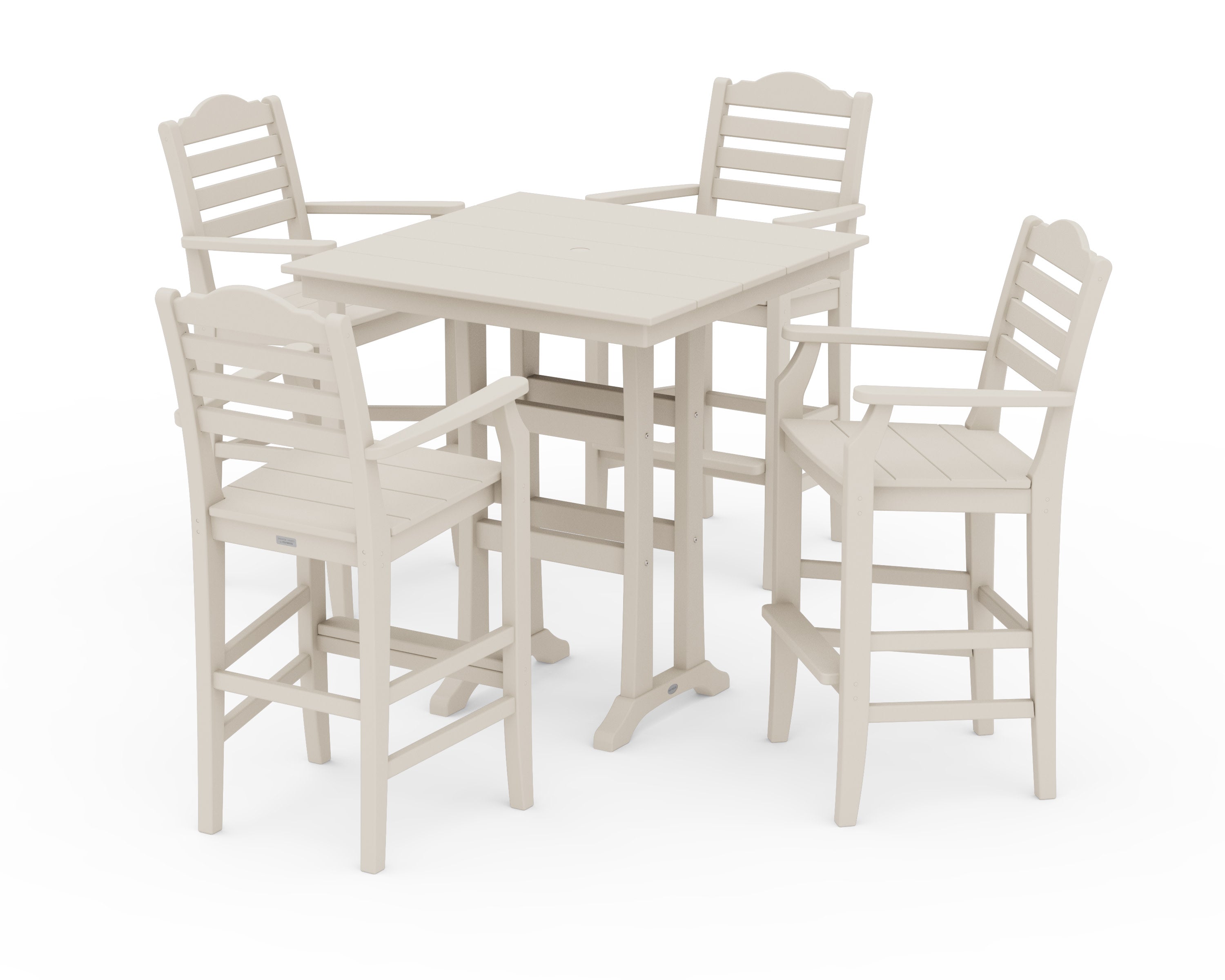 Savannah 5-Piece Farmhouse Bar Set with Trestle Legs in Sand