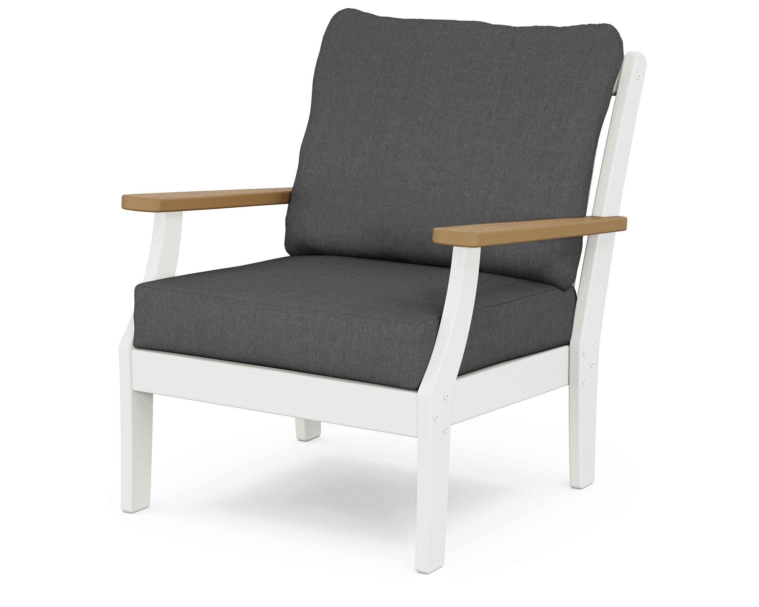 Braxton Deep Seating Chair in White / Natural / Spectrum Carbon