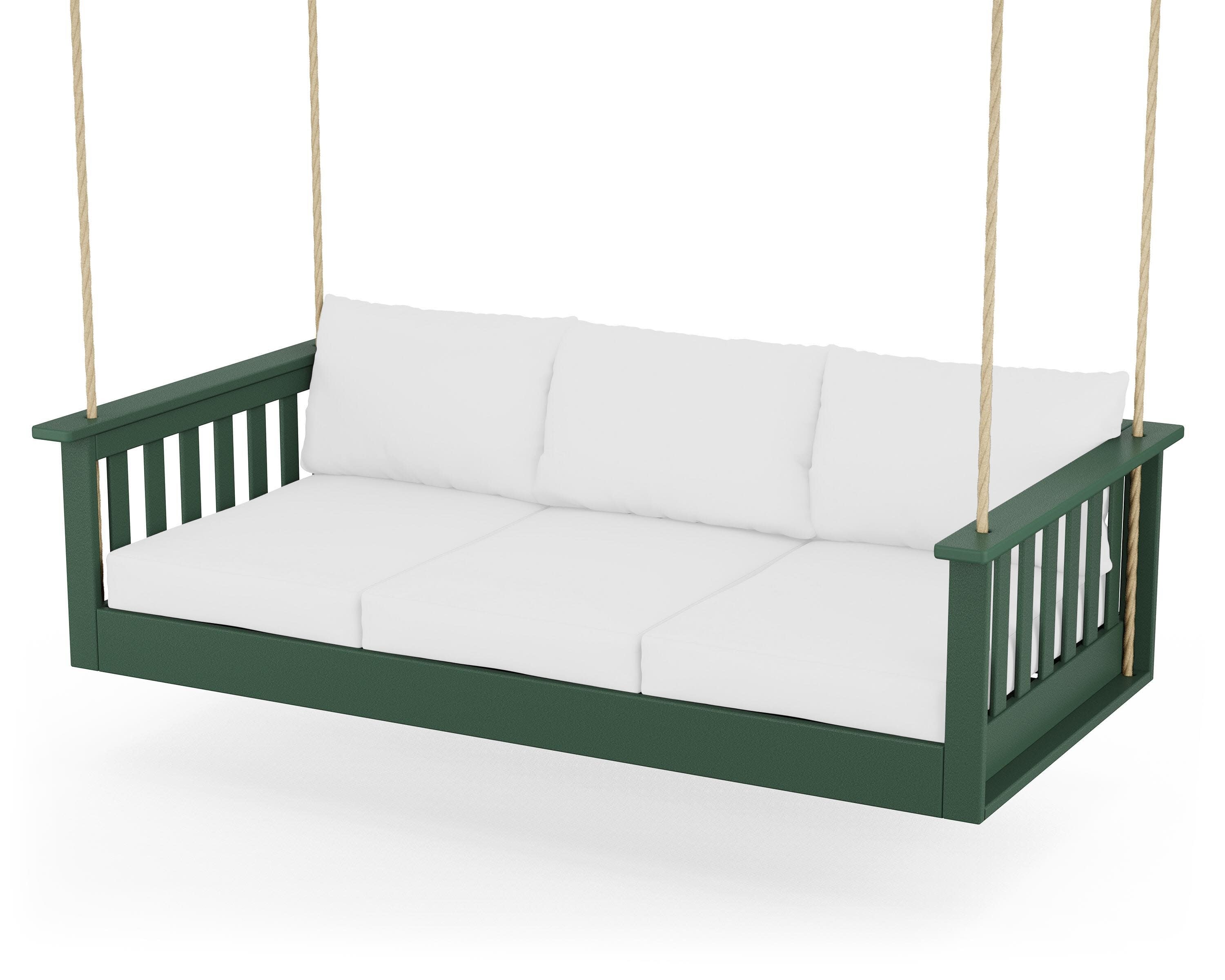 Vineyard Daybed Swing in Green / Natural