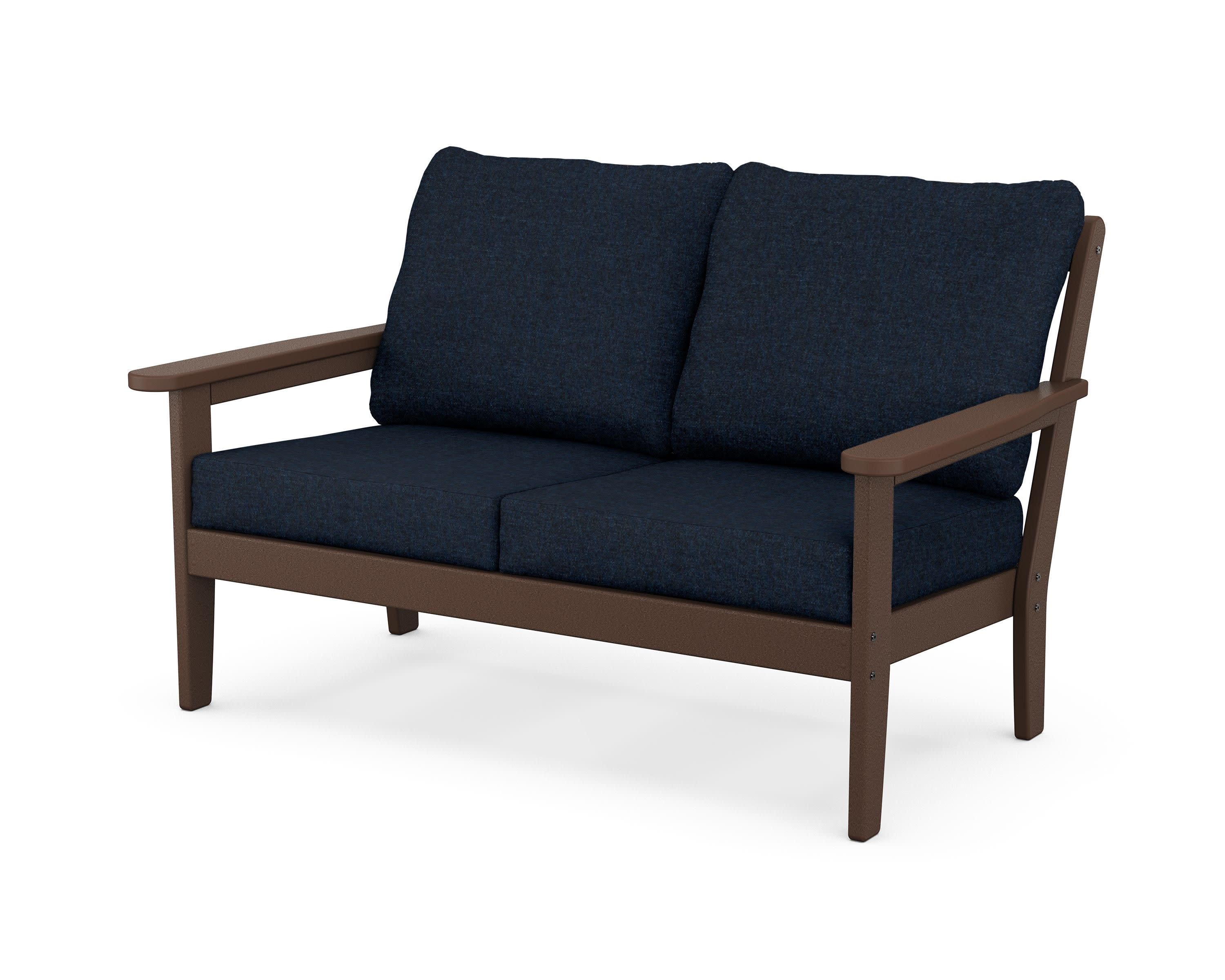 Cottage Deep Seating Loveseat in Mahogany / Marine Indigo