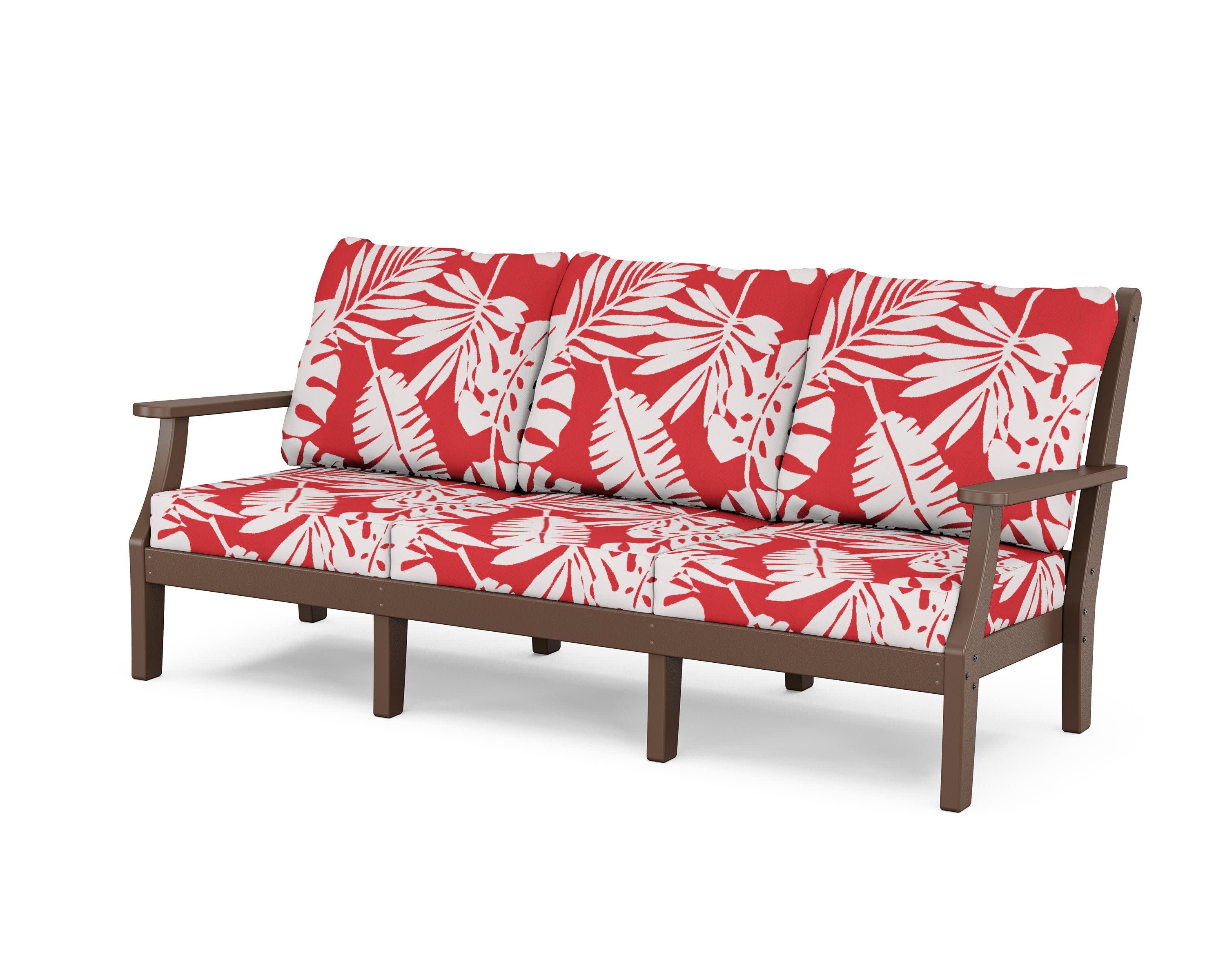 Wovendale Deep Seating Sofa in Mahogany / Leaf Crimson