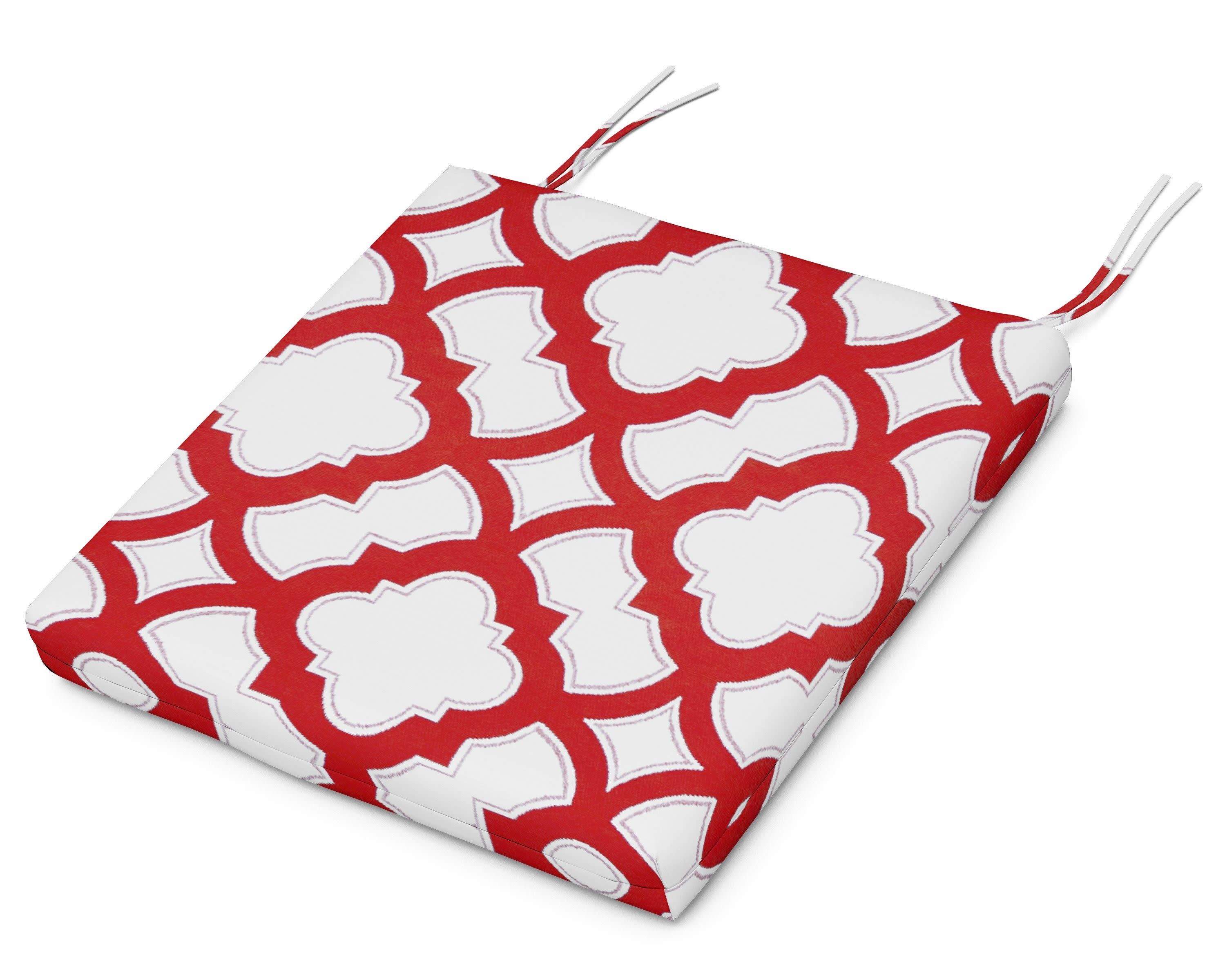 Seat Cushion 17"D x 20.75"W x 2.5"H in Trellis Crimson