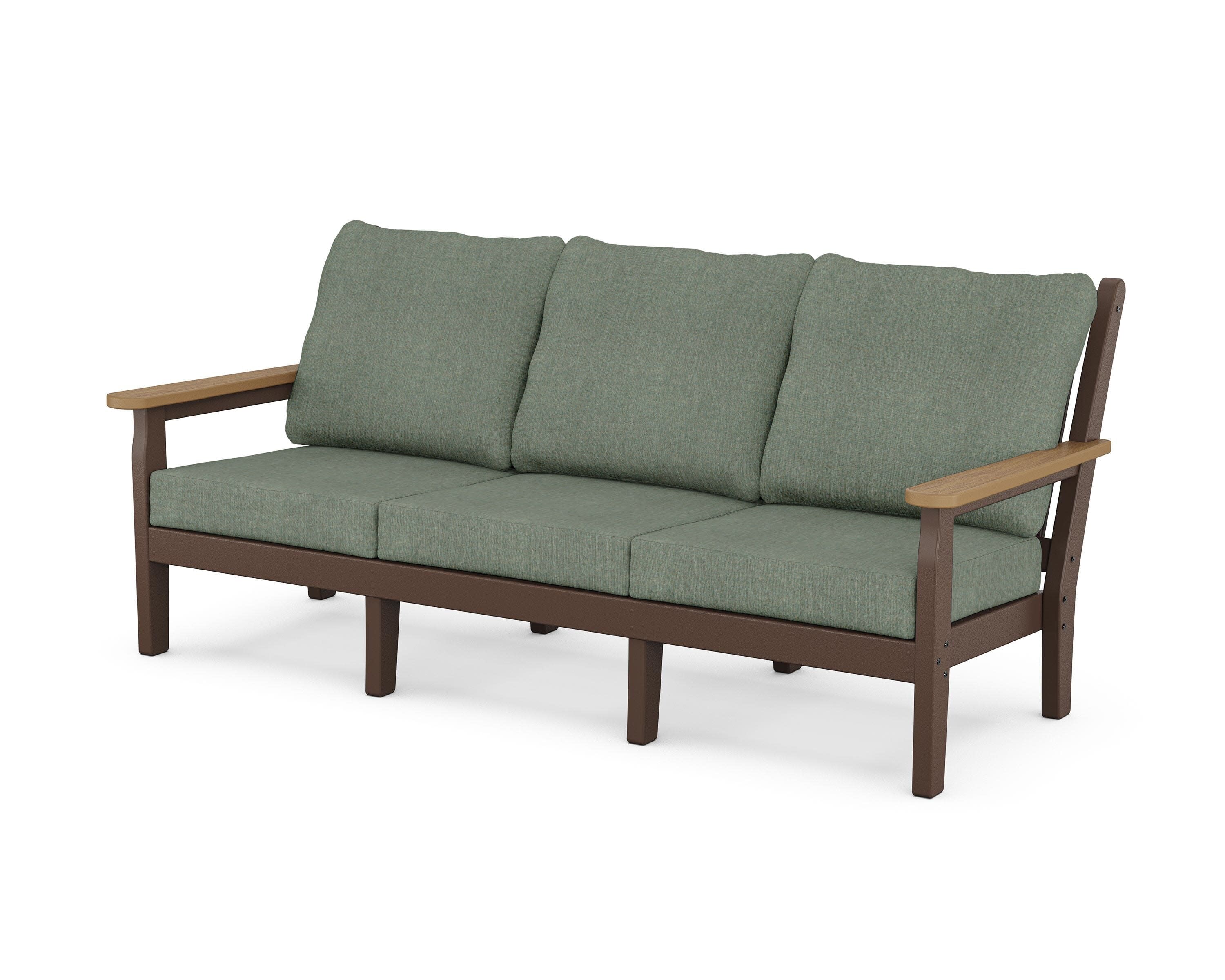 Chippendale Deep Seating Sofa in Mahogany / Natural / Cast Sage