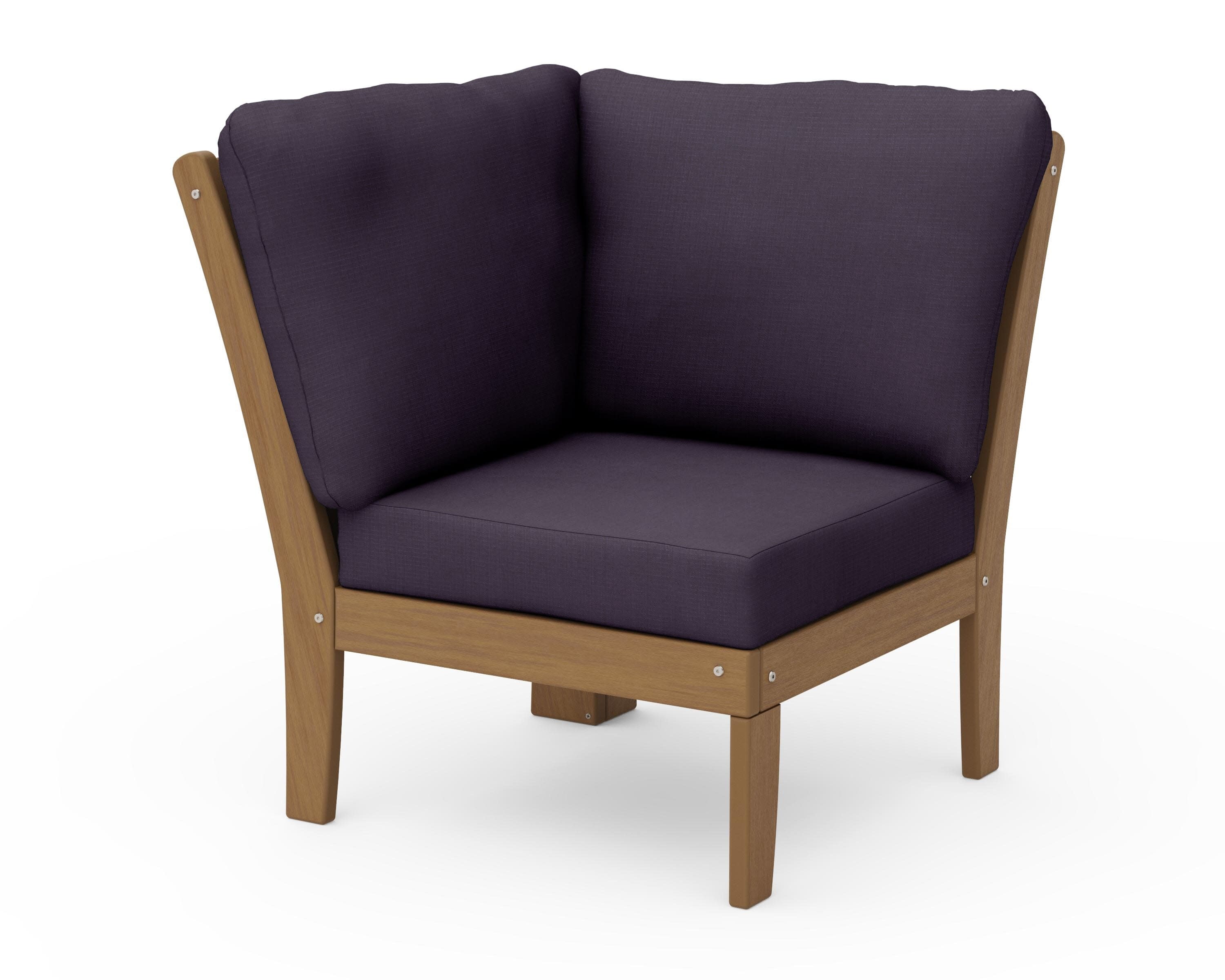 Braxton Modular Corner Chair in Natural / Navy Linen