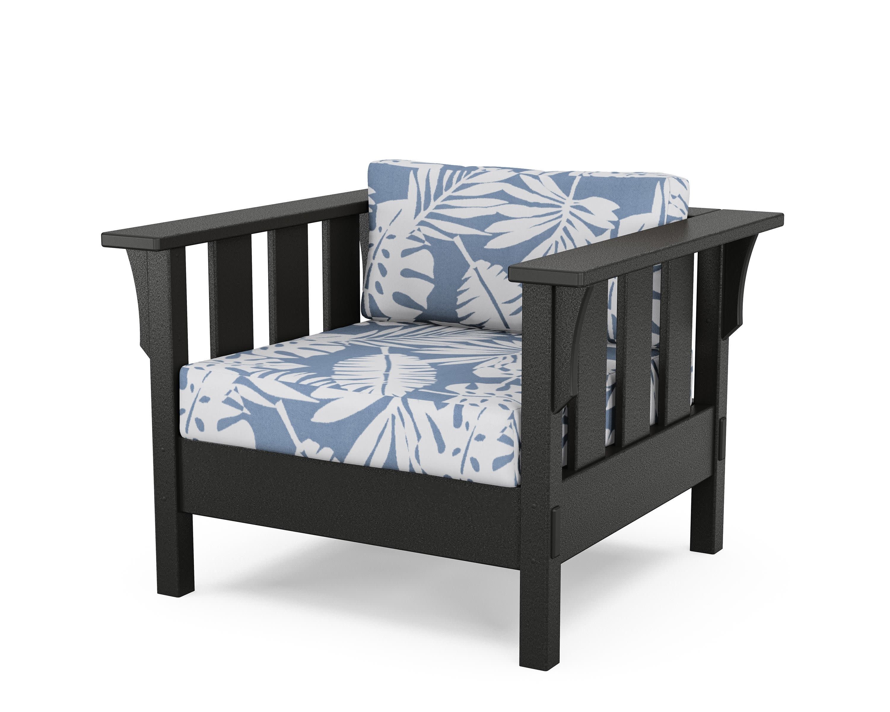Acadia Deep Seating Chair in Black / Leaf Sky Blue