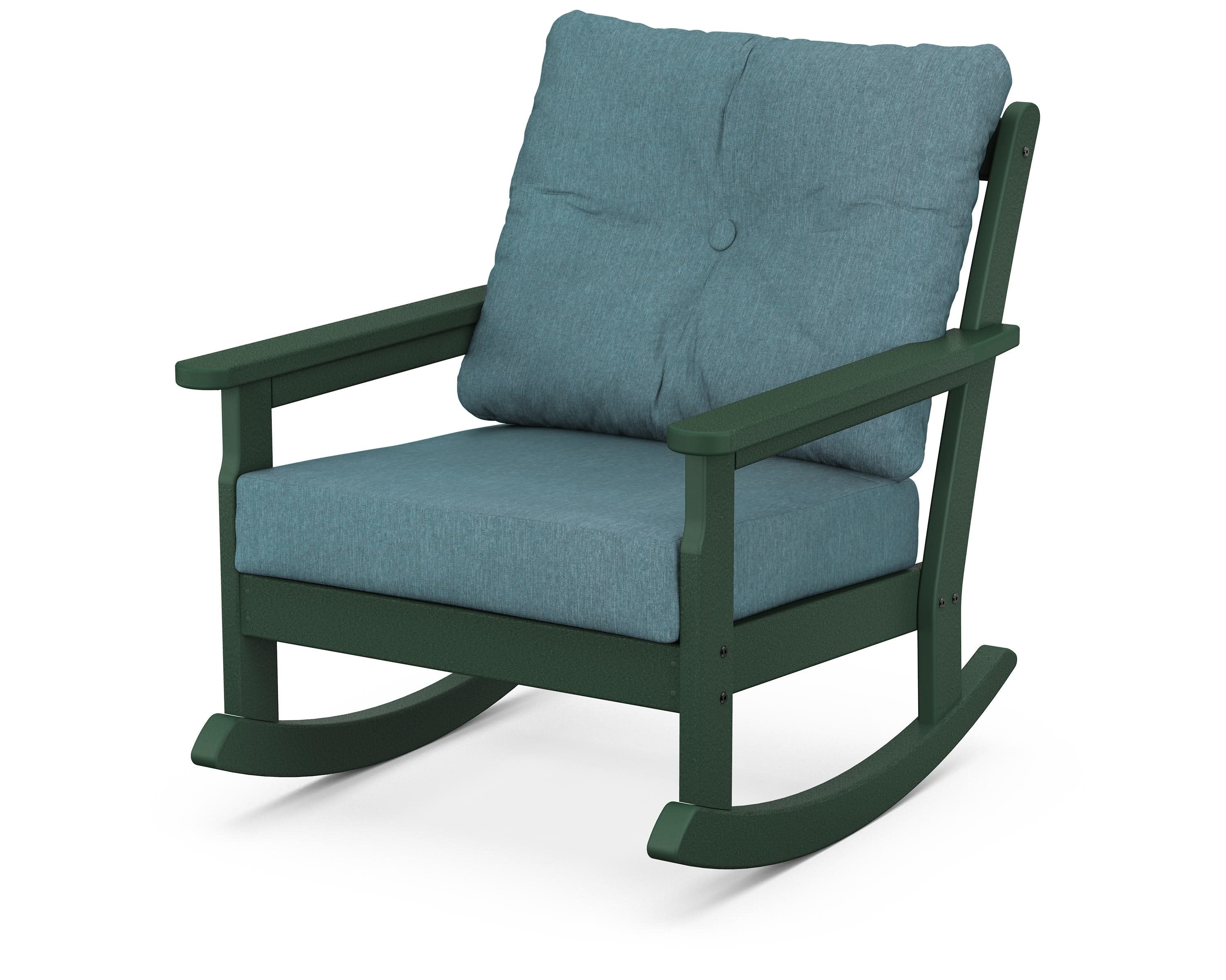 Vineyard Deep Seating Rocking Chair in Green / Ocean Teal