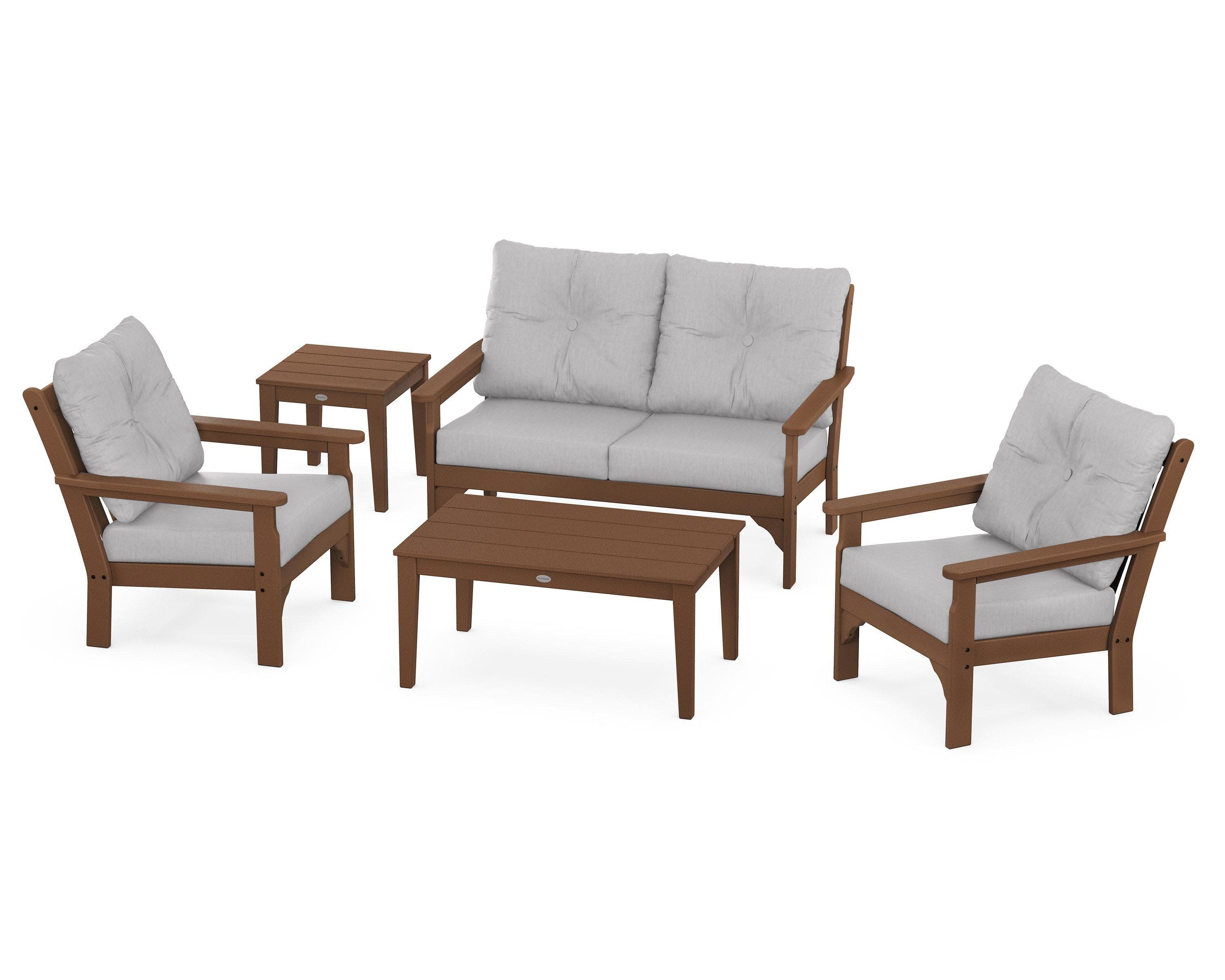 Vineyard 5-Piece Deep Seating Set in Teak / Granite