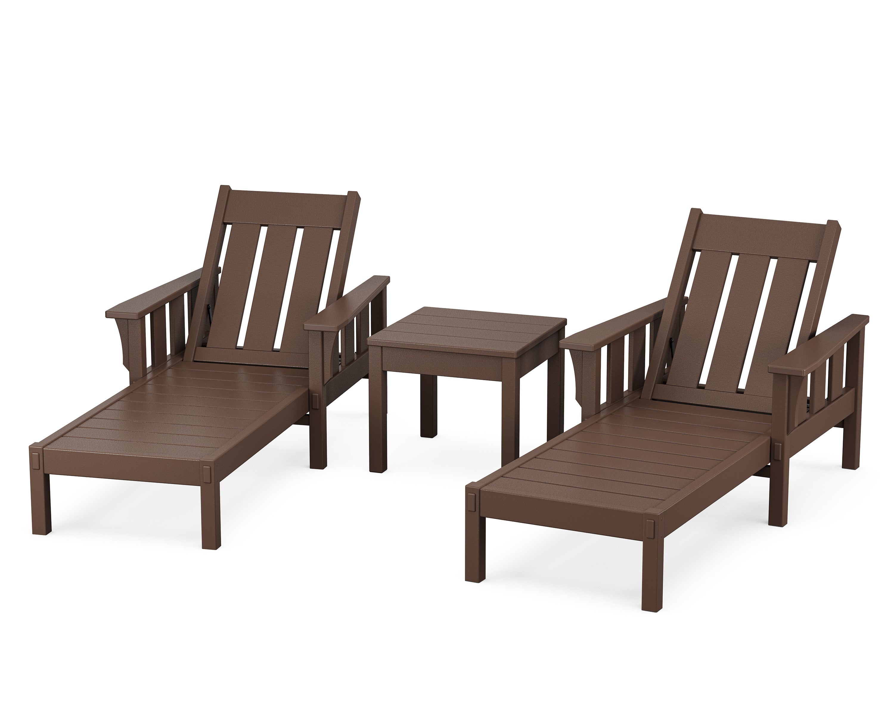 Acadia 3-Piece Chaise Set in Mahogany