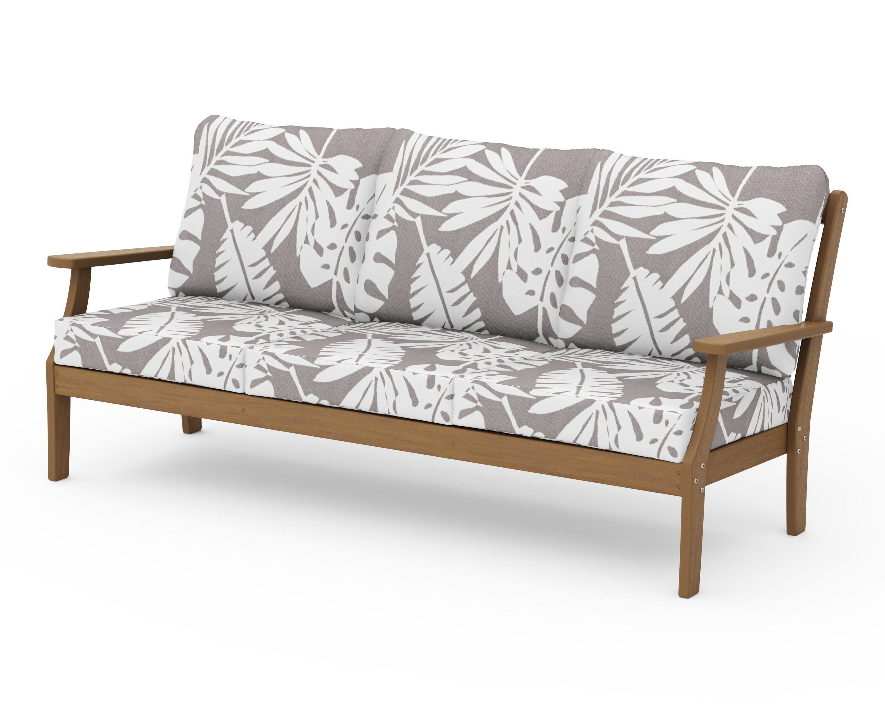 Braxton Deep Seating Sofa in Natural / Leaf Grey Mist