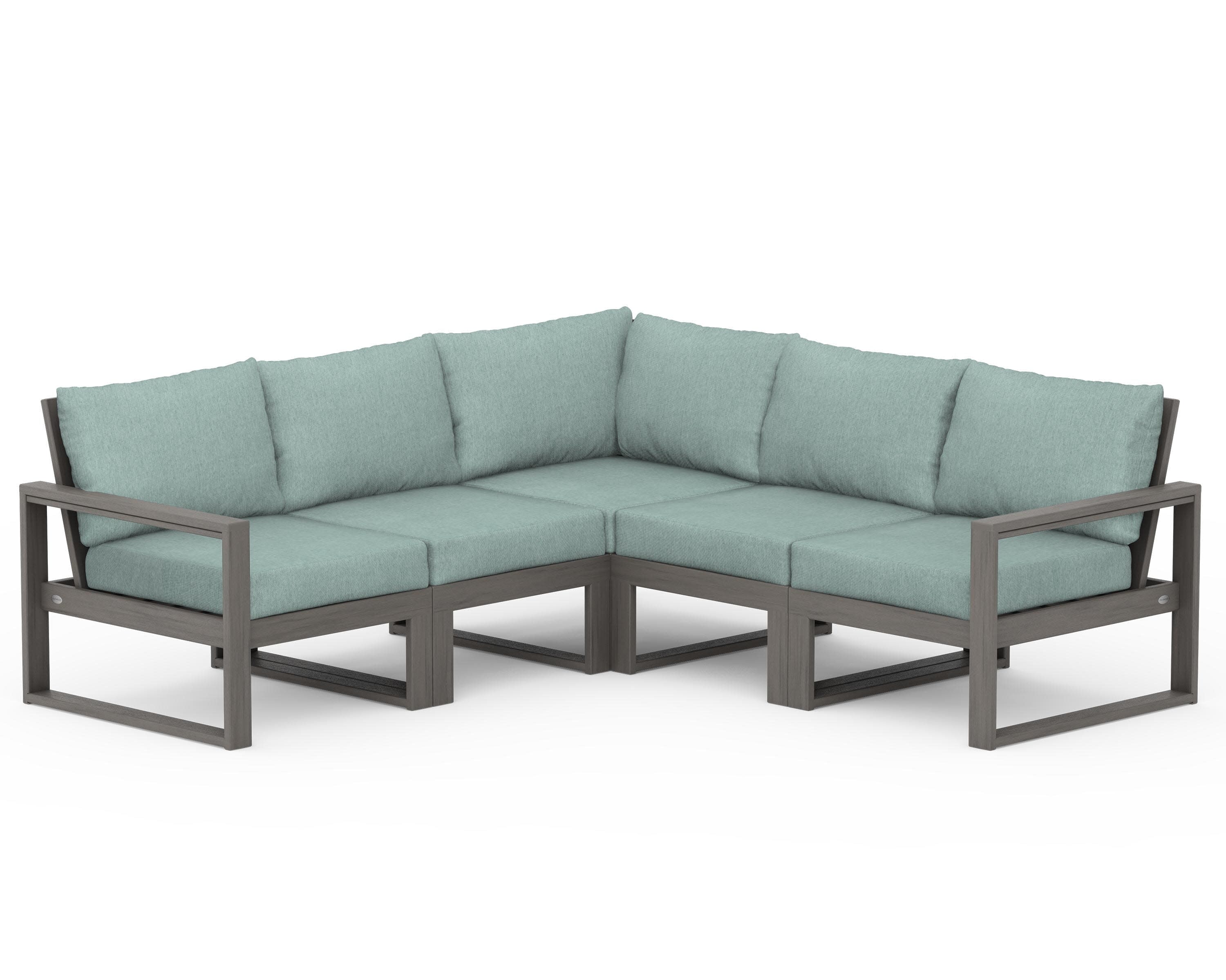 EDGE 5-Piece Modular Deep Seating Set in Driftwood / Glacier Spa