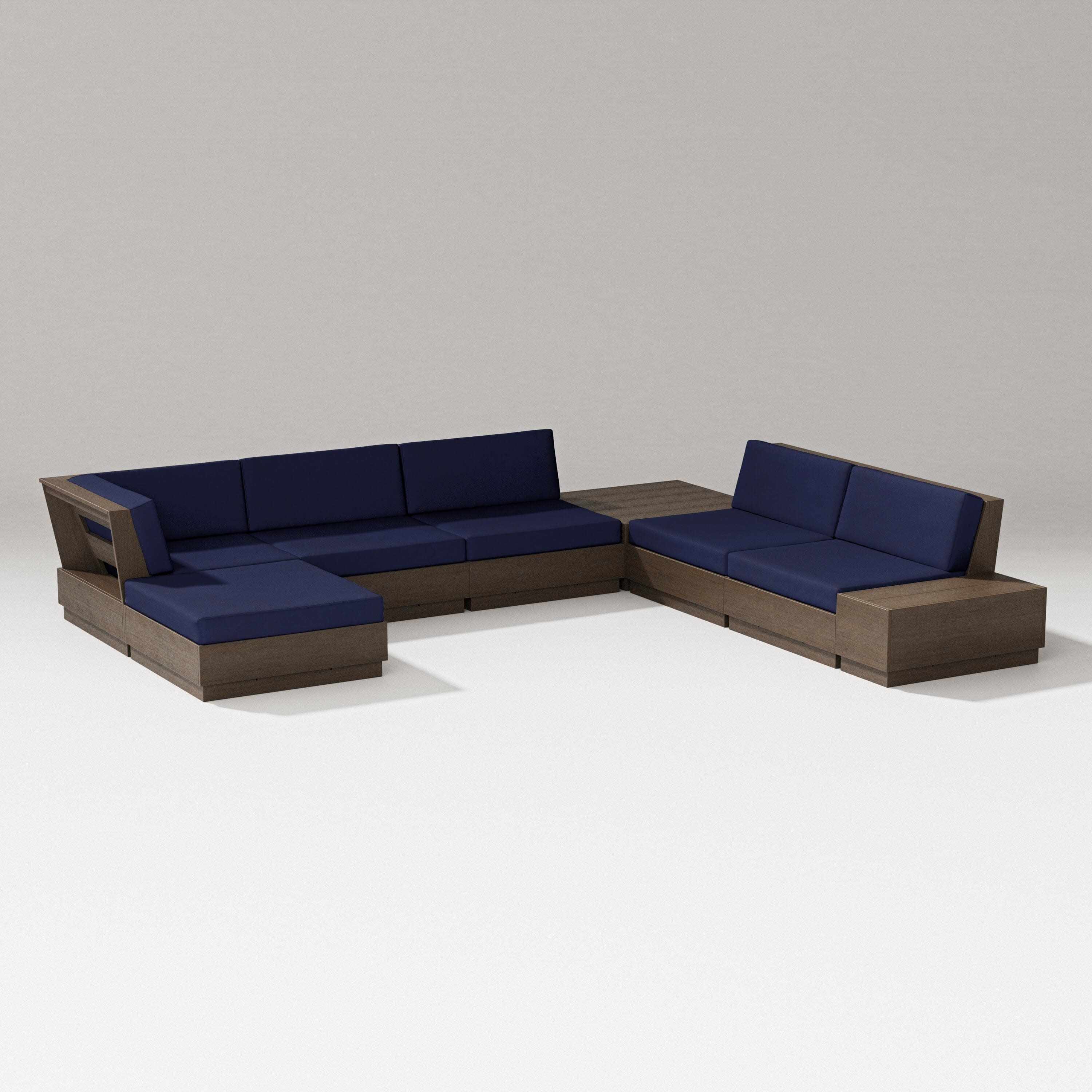 Elevate 8-Piece Corner Sectional in Kona / Navy