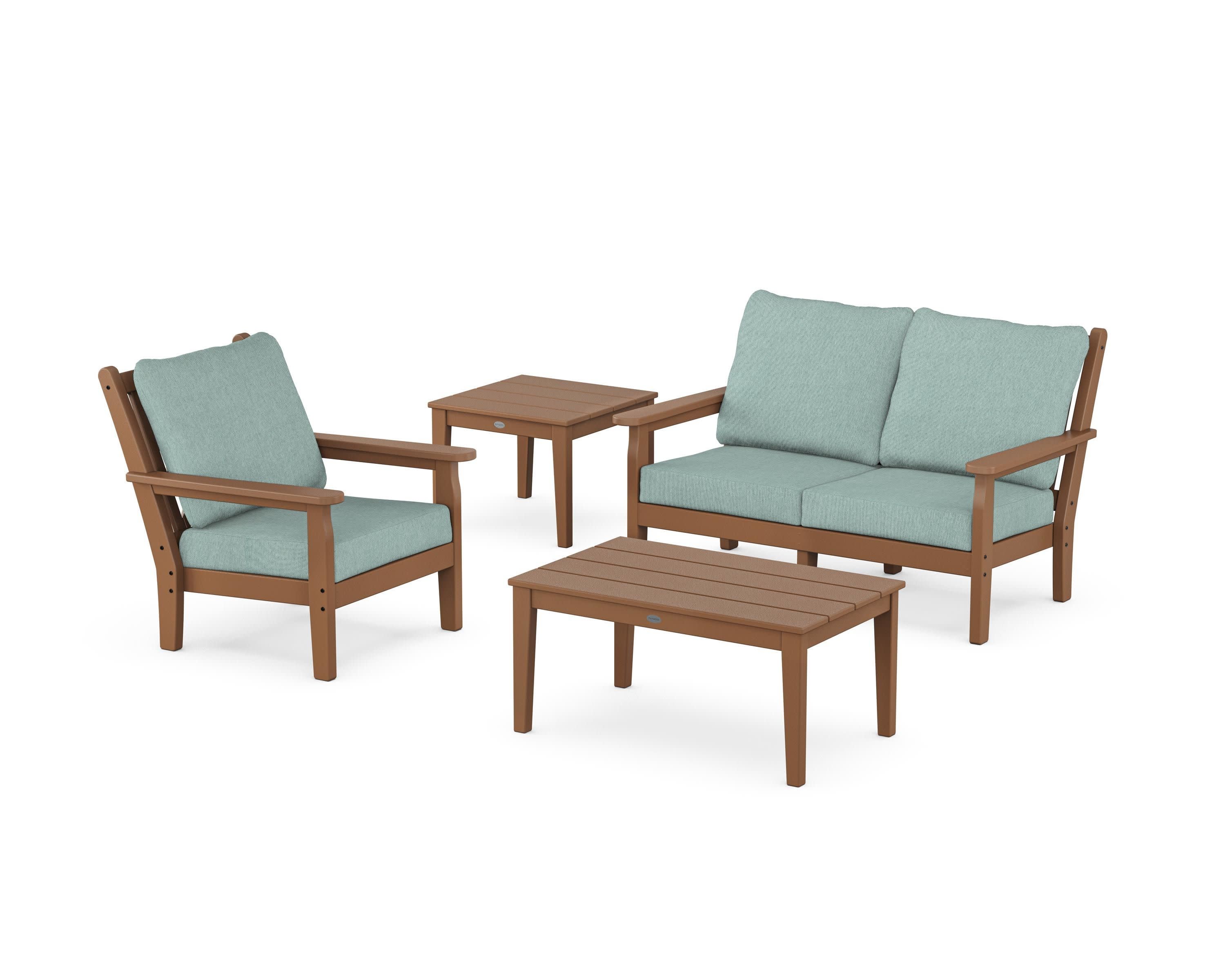 Chippendale 4-Piece Deep Seating Set in Teak / Glacier Spa