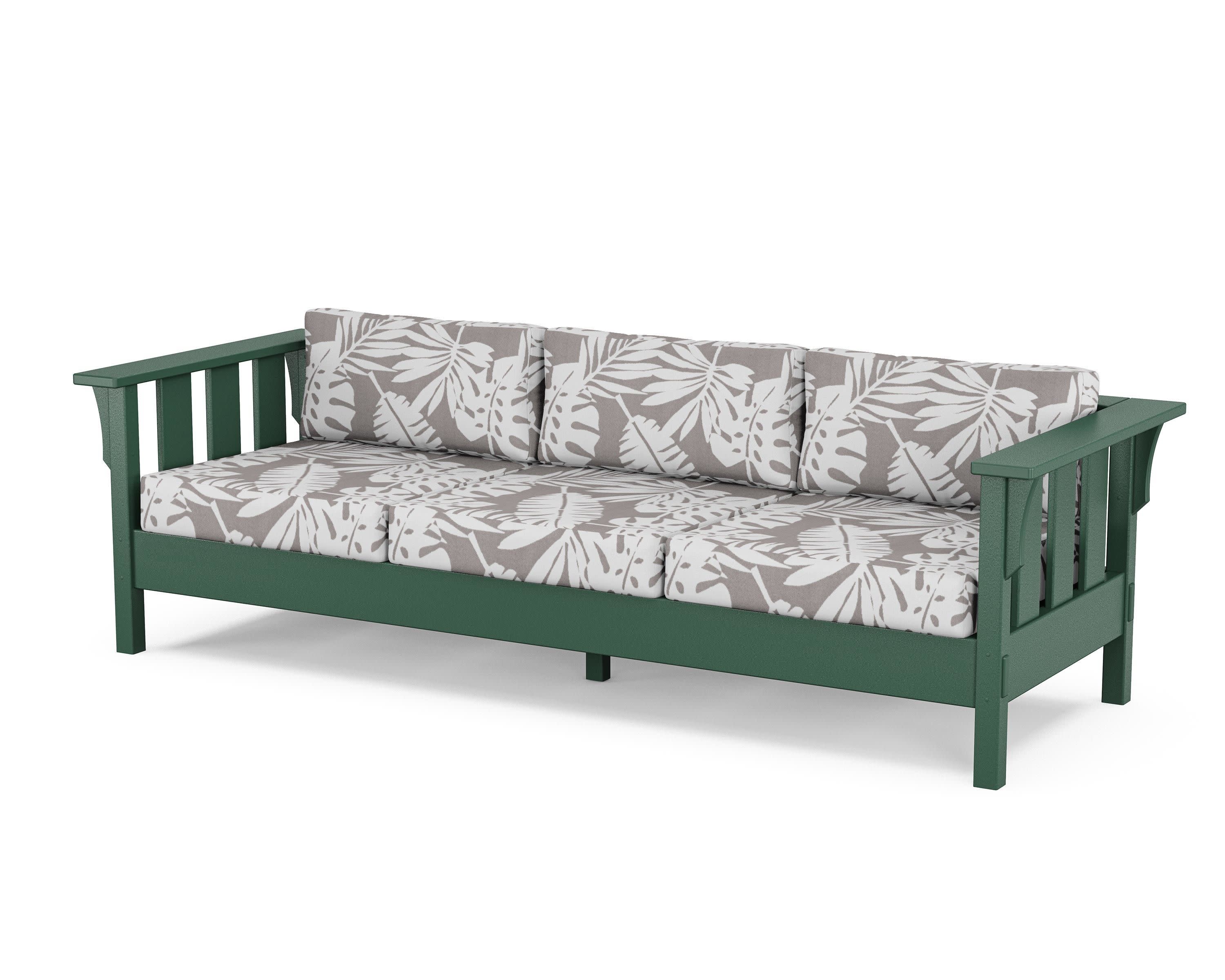 Acadia Deep Seating Sofa in Green / Leaf Grey Mist