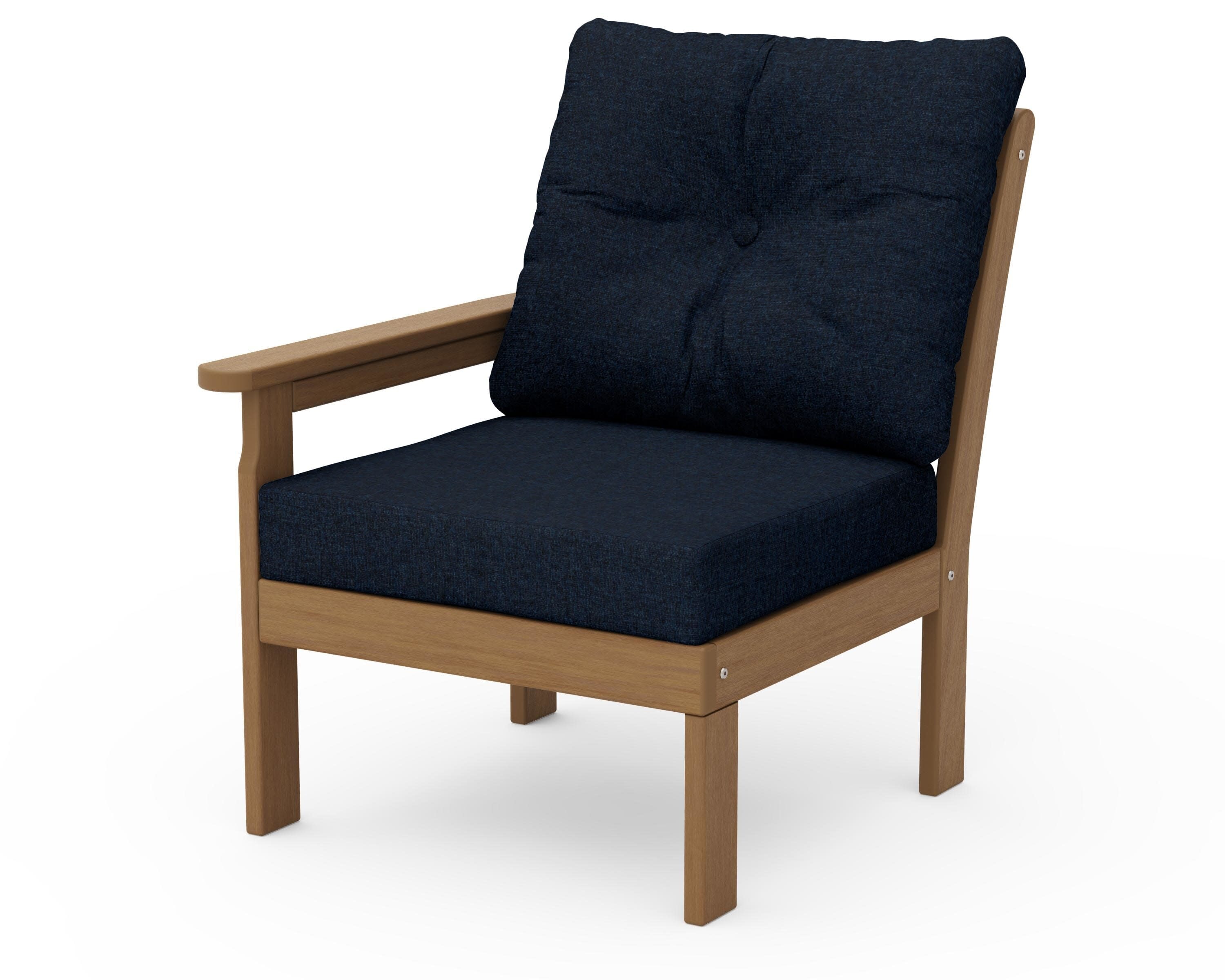Vineyard Modular Left Arm Chair in Natural / Marine Indigo